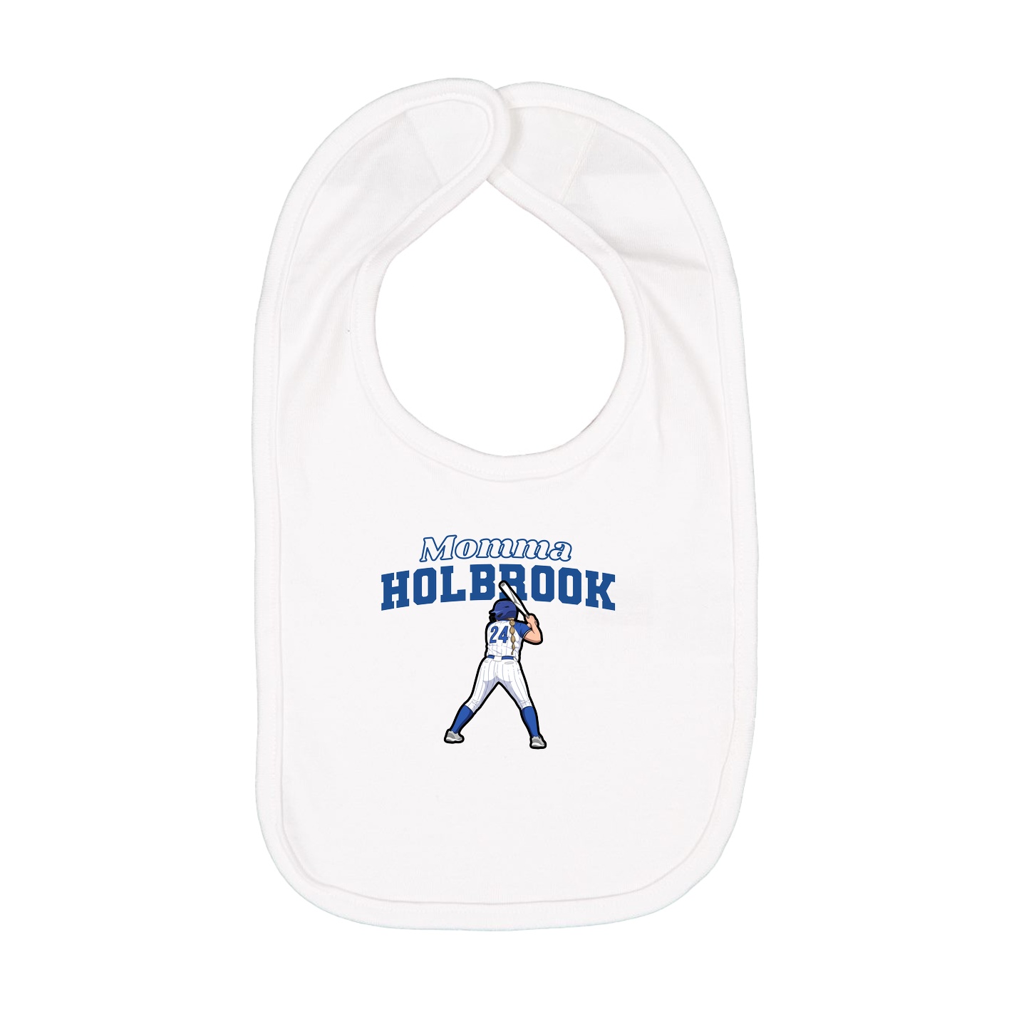 Infant Bib — Mothers Day Block in White