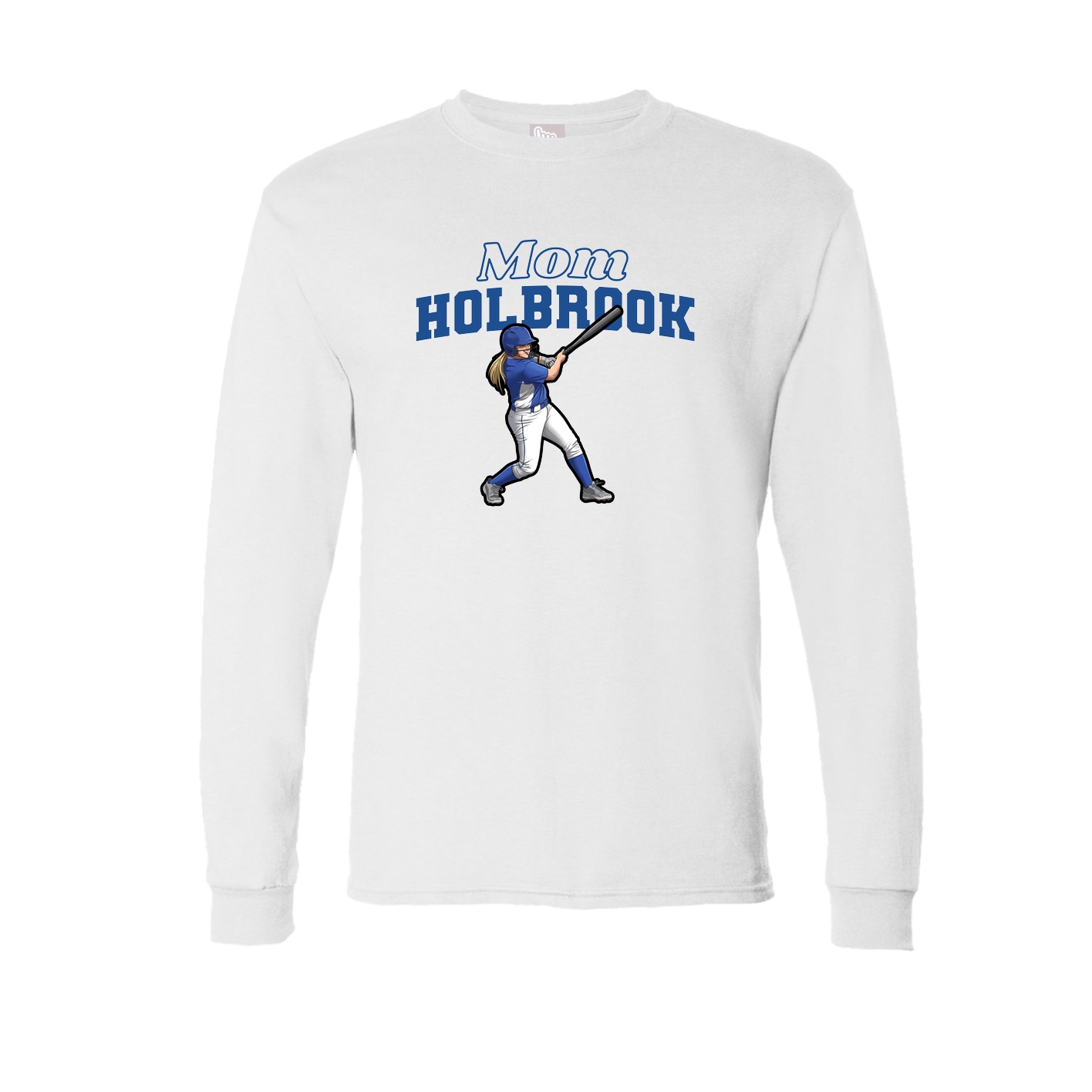 Long Sleeve Tee — Mothers Day Block in White