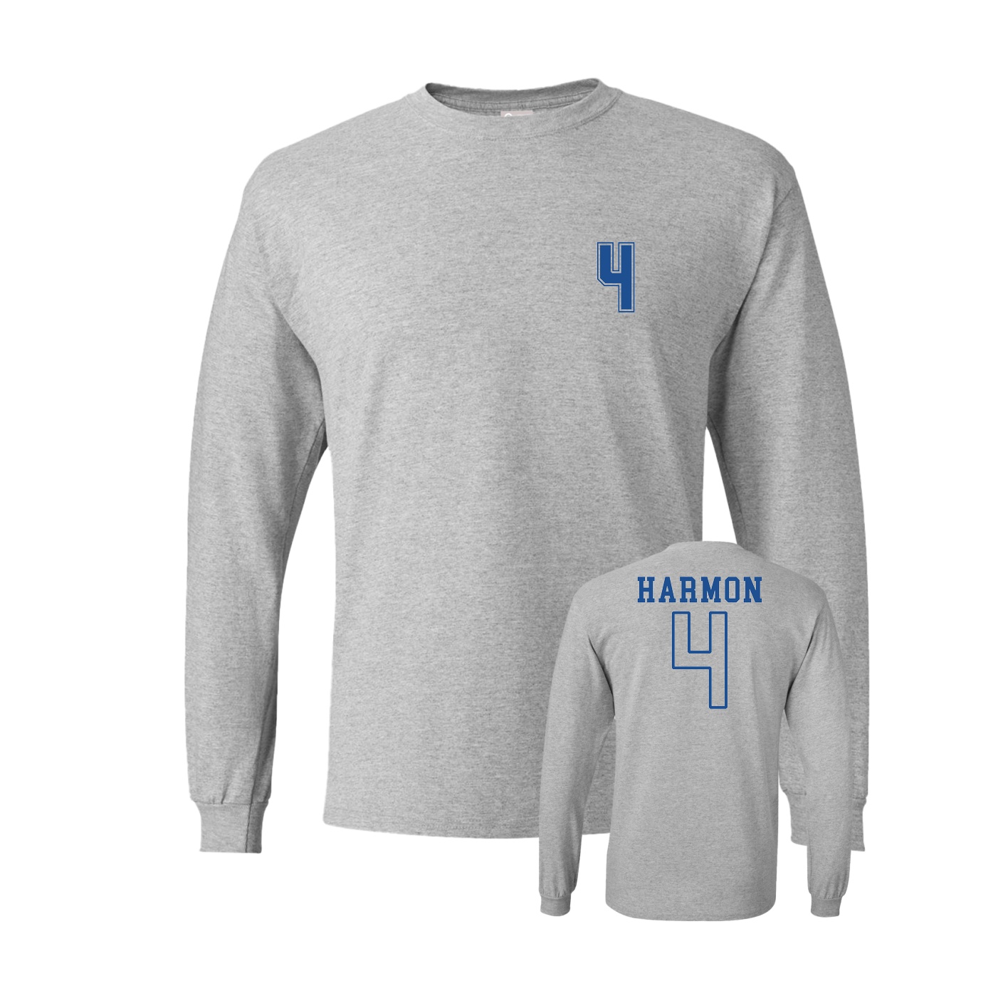 Long Sleeve Tee — Chest Back in Grey