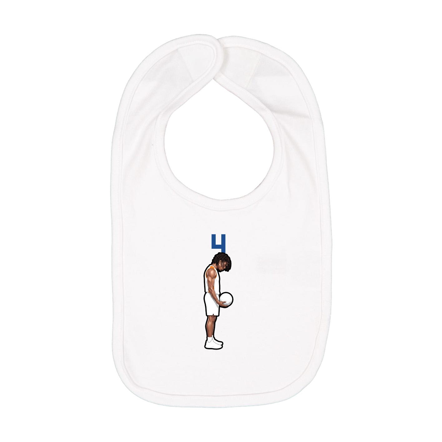 Infant Bib — Number Top in White