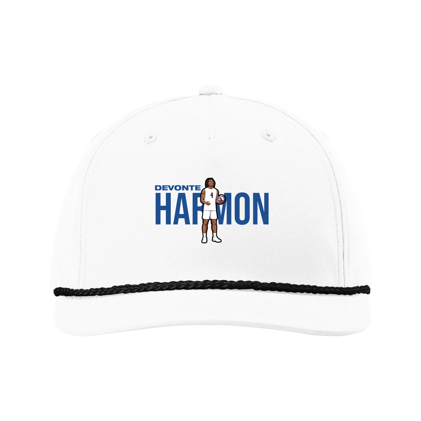 Five-Panel Classic Rope Cap — Player Name in White