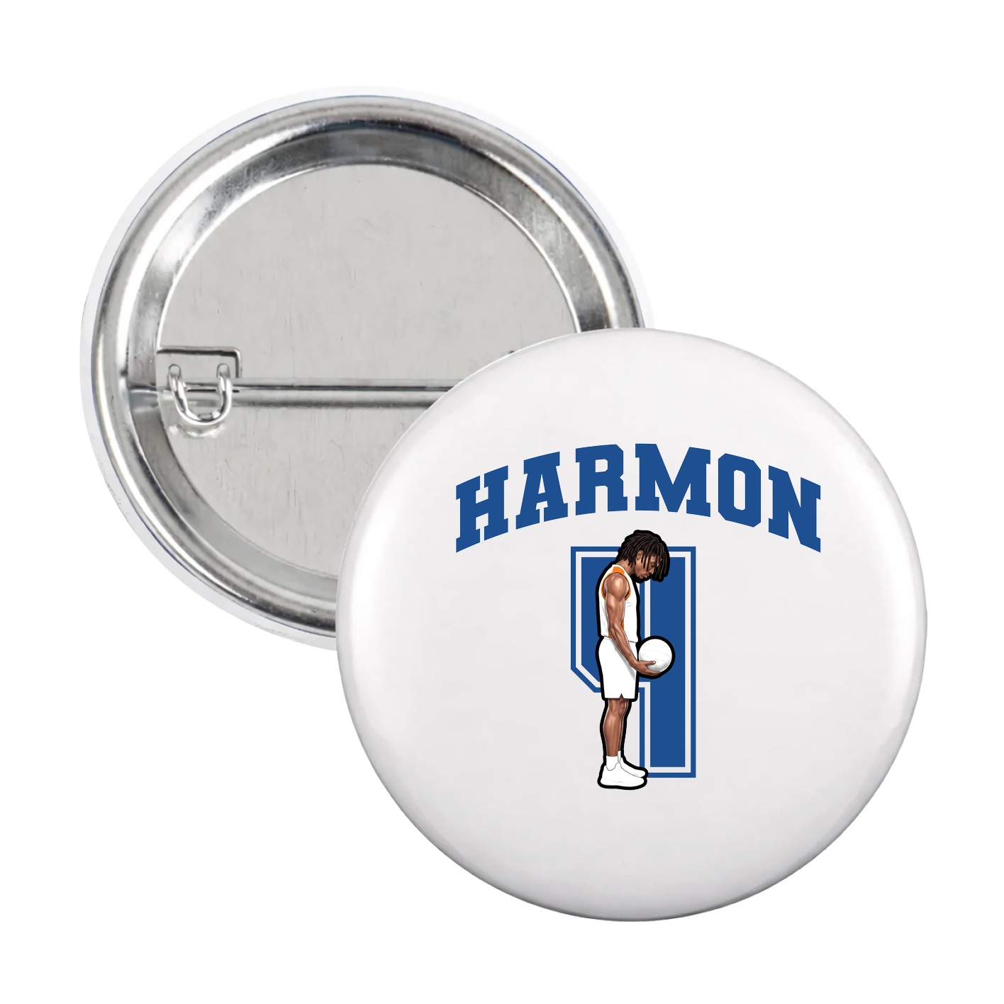 Game Day Button — Number in White