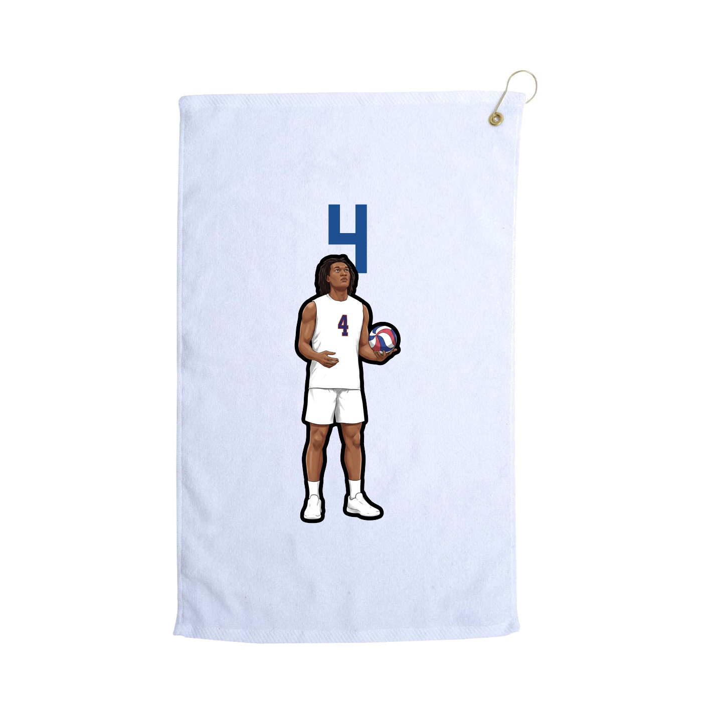 Golf Towel — Number Top in White