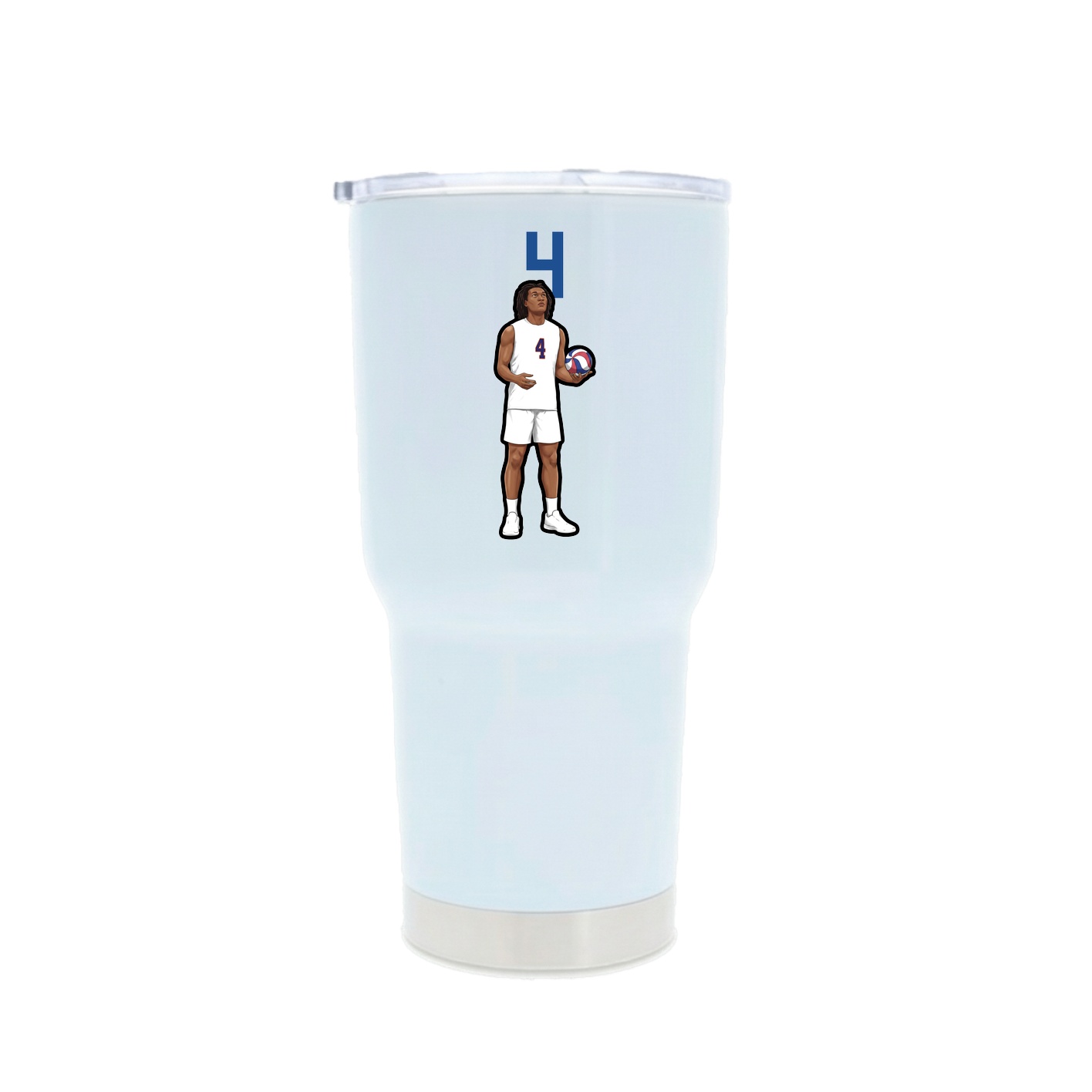 30oz Stainless Steel Tumbler — Number Top in White