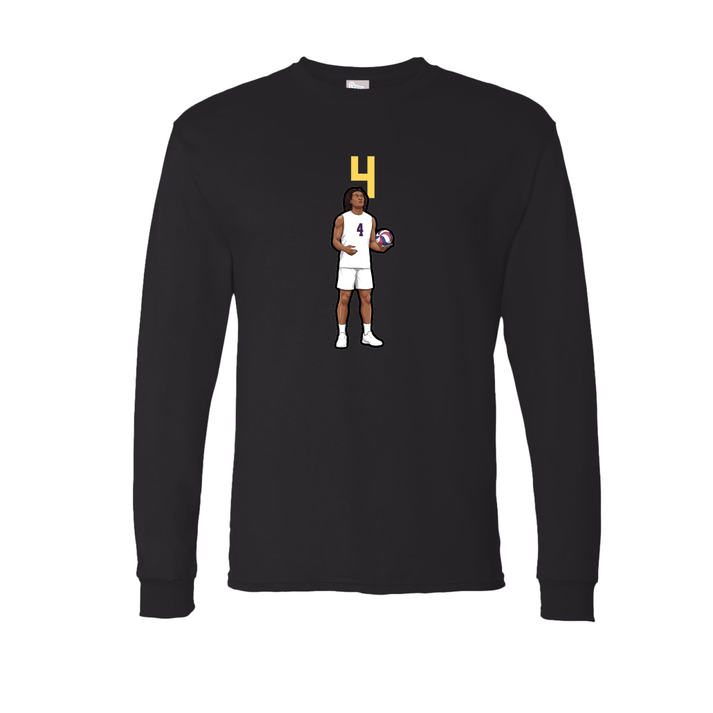 Long Sleeve Tee — Number Top in Black