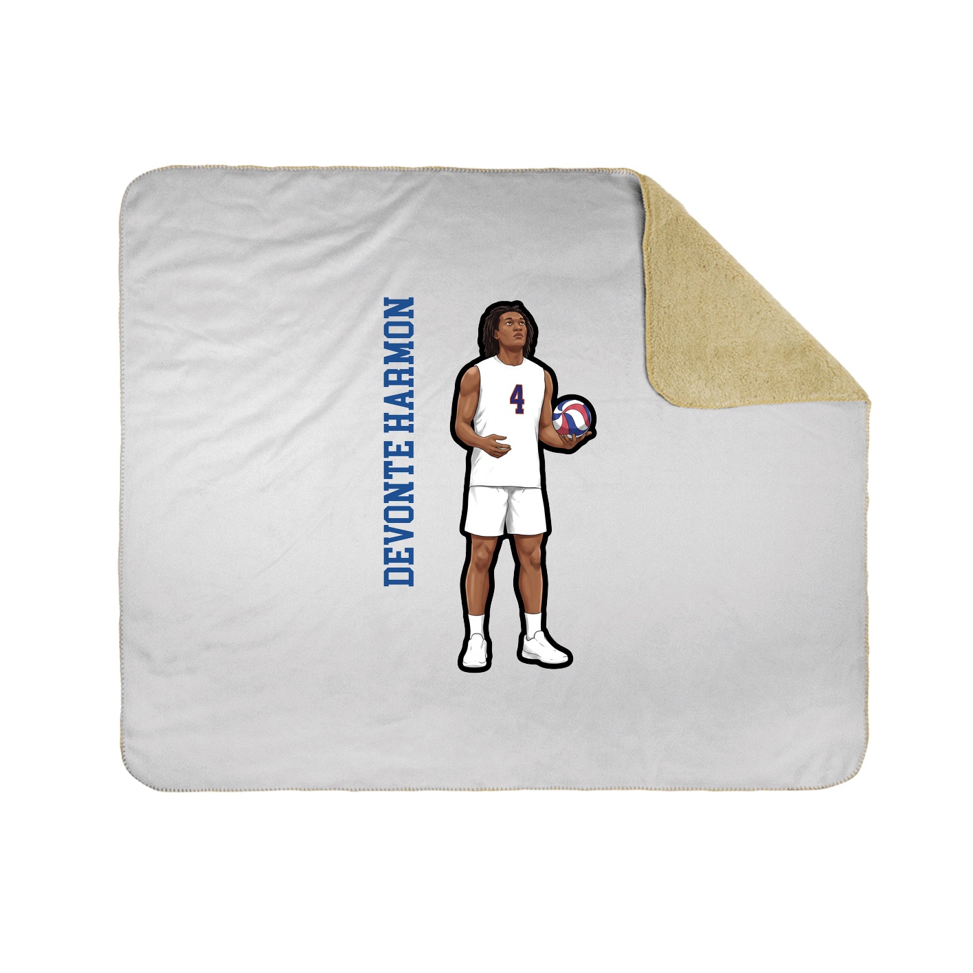Throw Blanket — Name Vertical in White