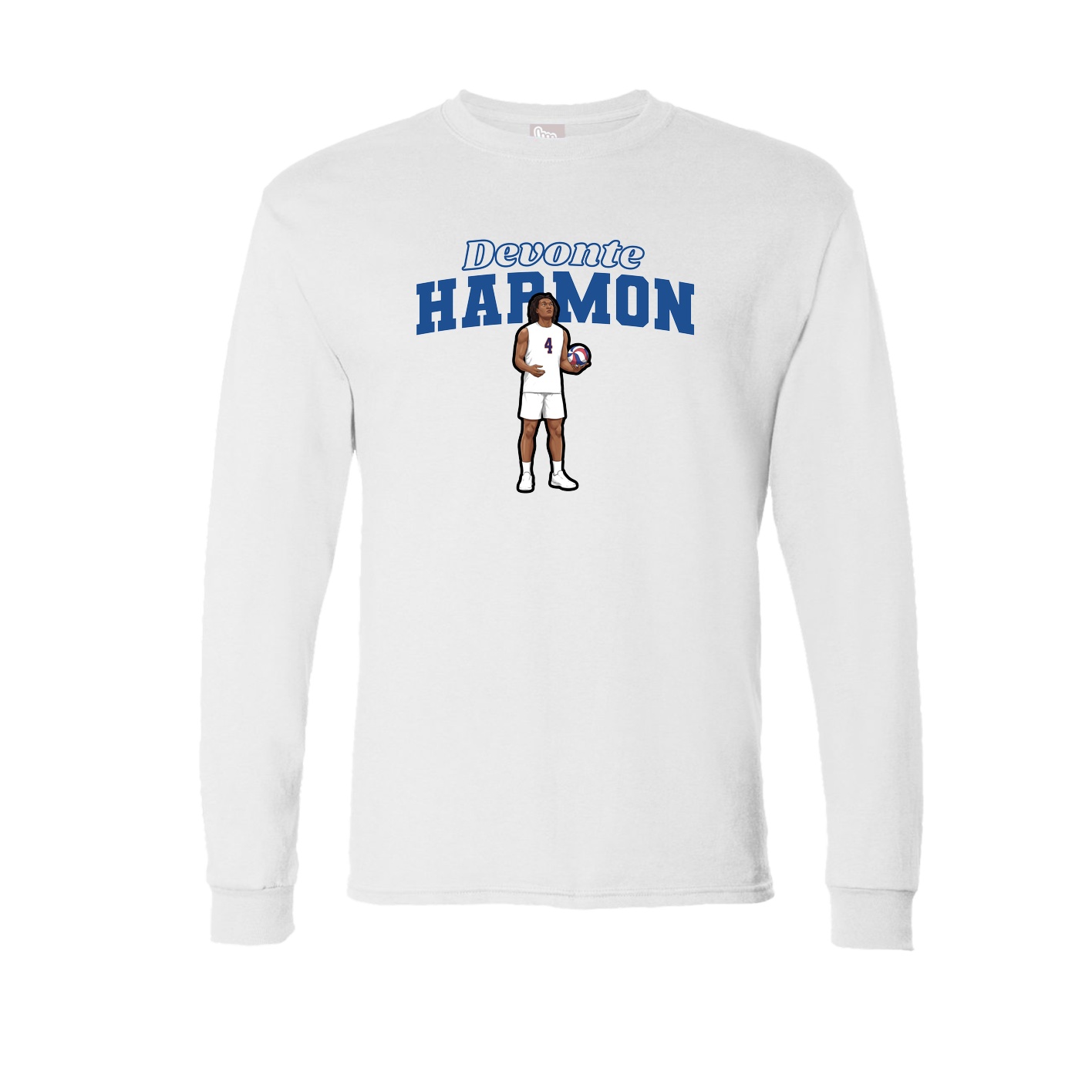 Long Sleeve Tee — Name Arch in White