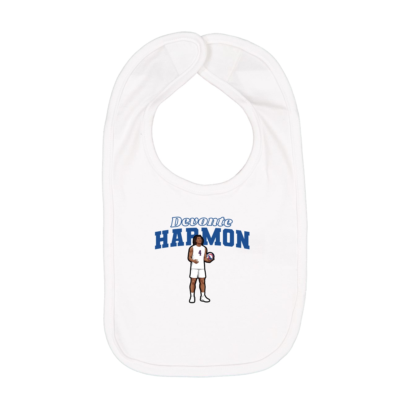 Infant Bib — Name Arch in White