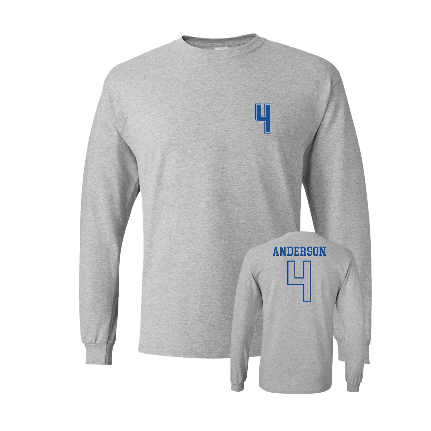 Long Sleeve Tee — Chest Back in Grey