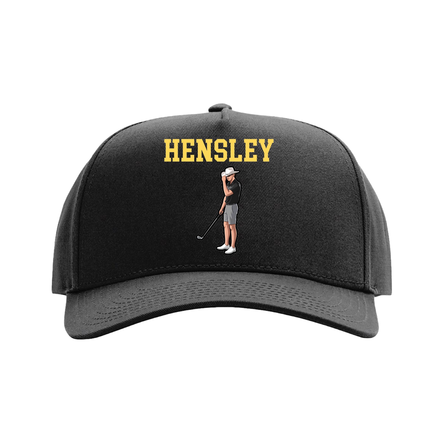 Full Fabric Five-Panel Champ Cap — Shirsey in Black