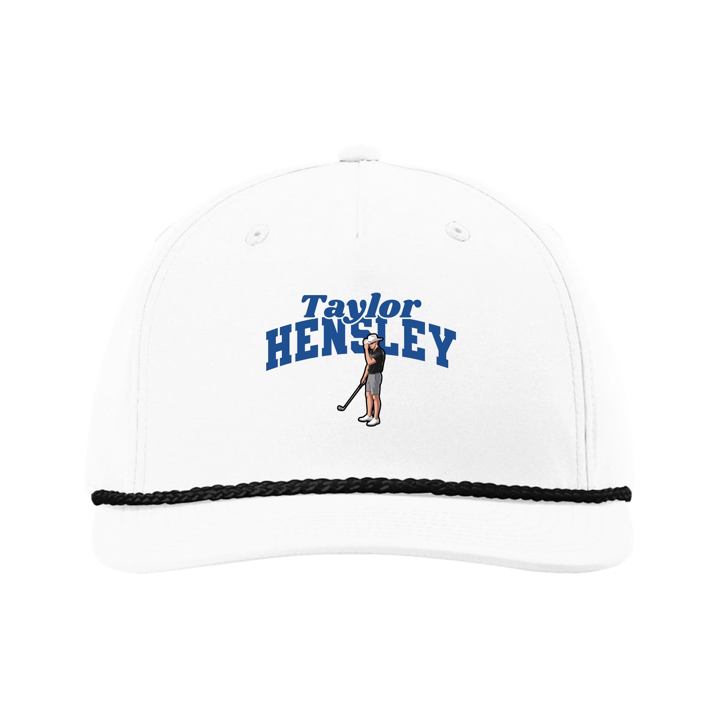 Five-Panel Classic Rope Cap — Signature Arch in White