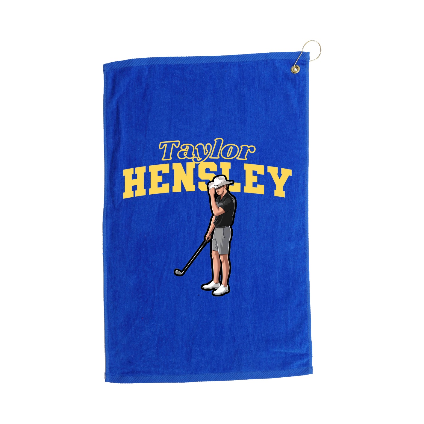 Golf Towel — Name Arch in Royal