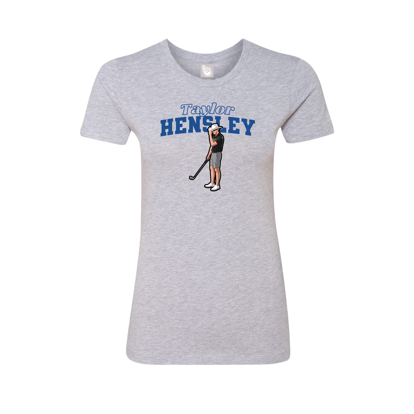Fitted Women's Tee — Name Arch in Grey