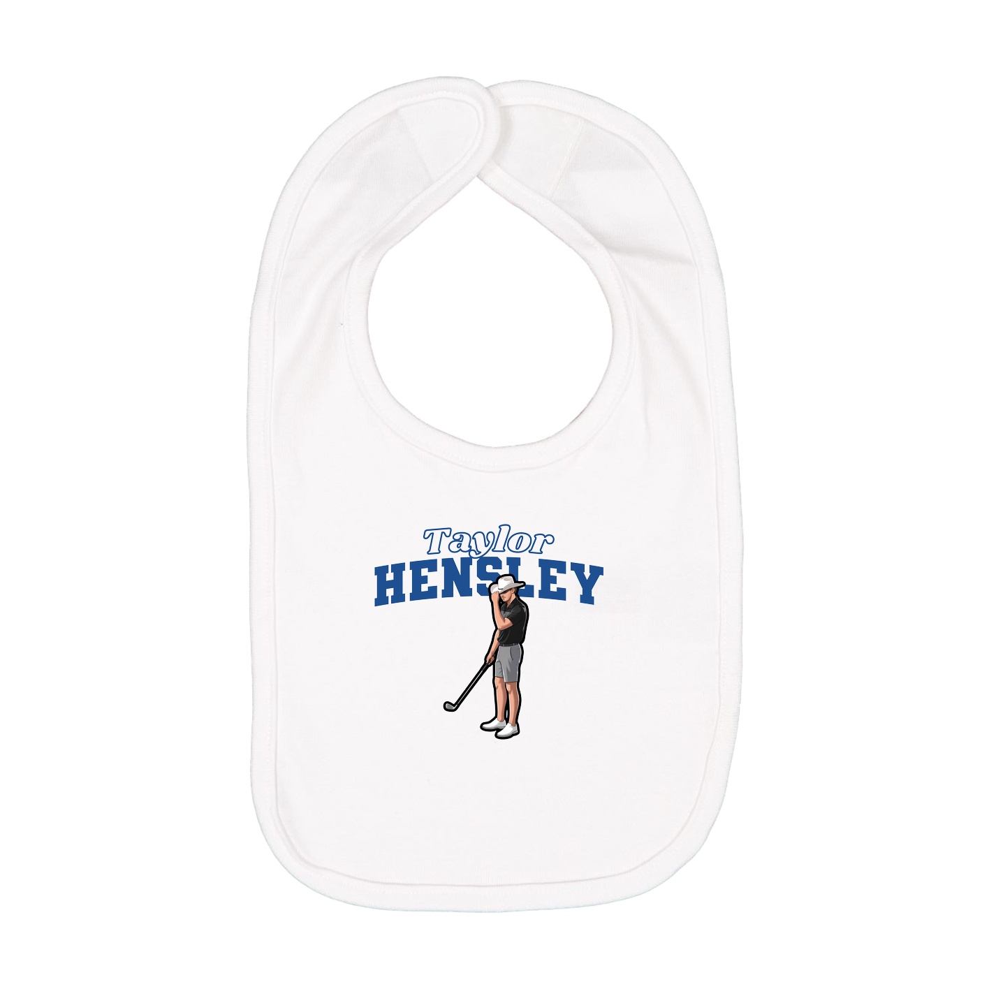 Infant Bib — Name Arch in White