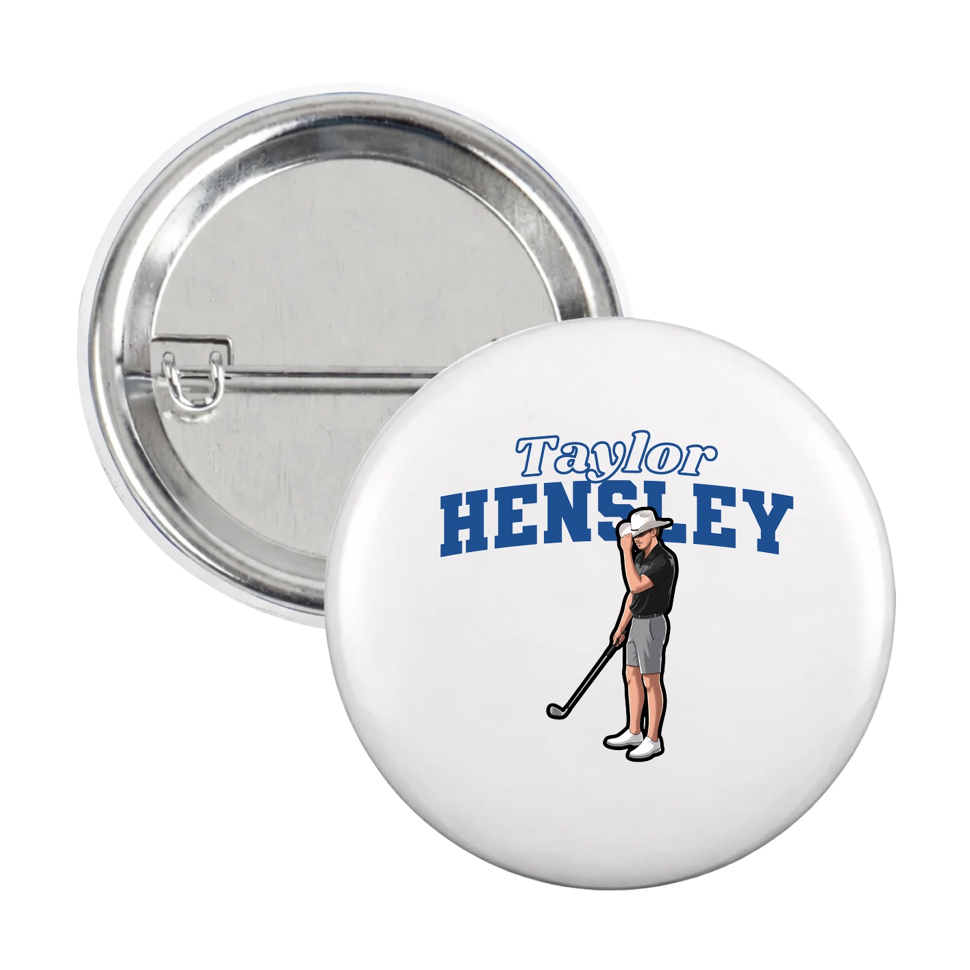 Game Day Button — Name Arch in White