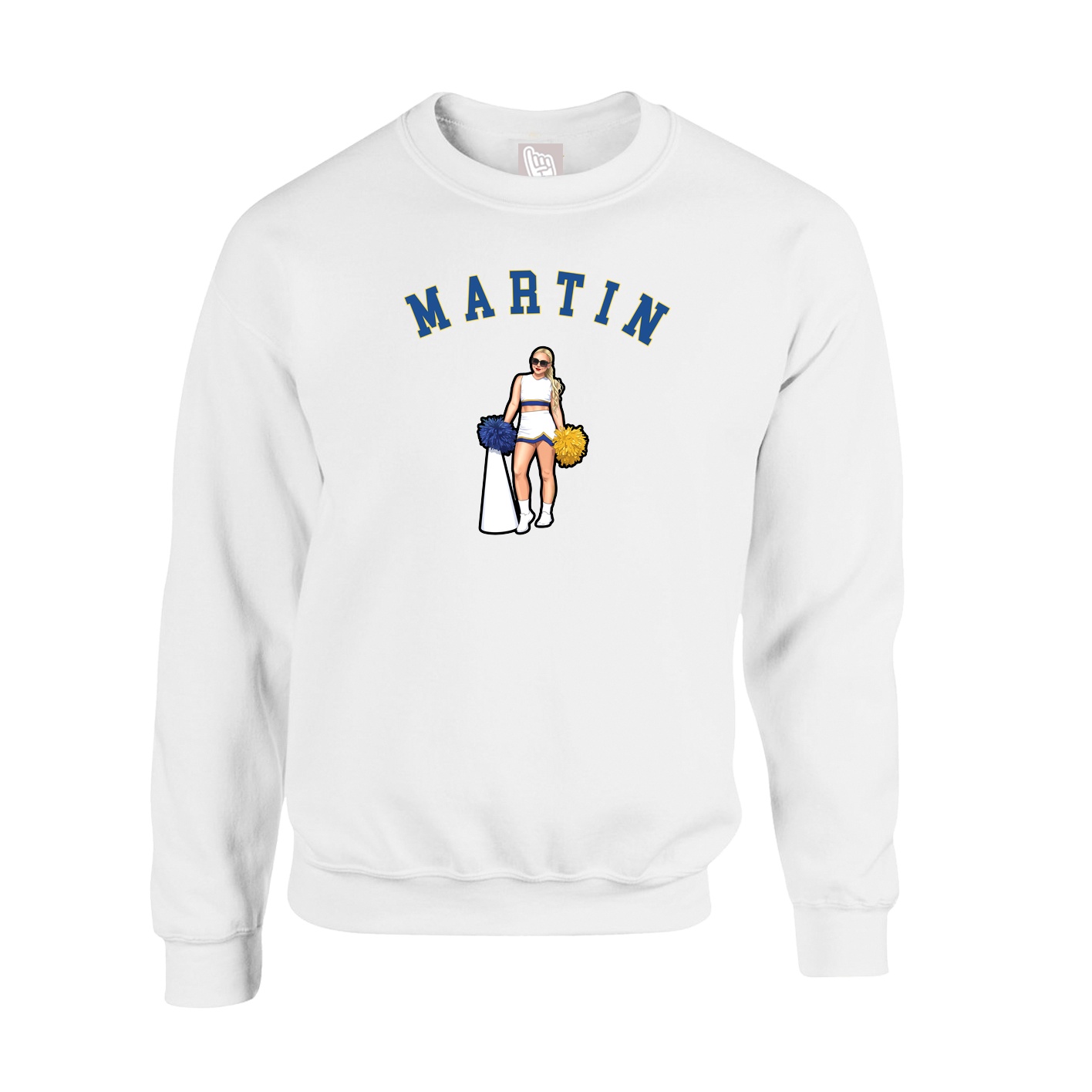 Fleece Crew — Shirsey Arch in White