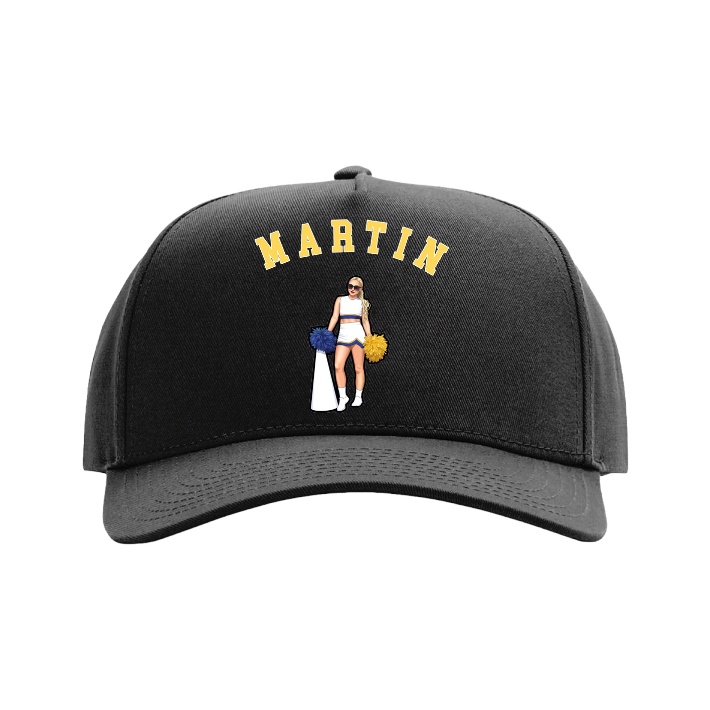 Full Fabric Five-Panel Champ Cap — Shirsey Arch in Black