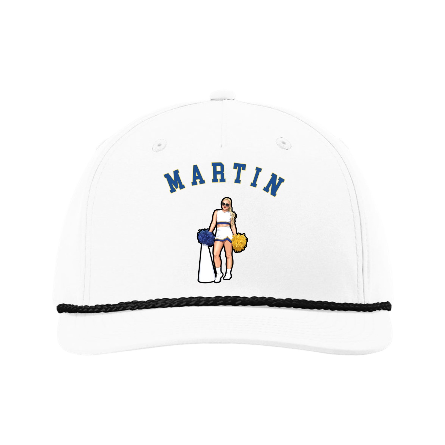 Five-Panel Classic Rope Cap — Shirsey Arch in White