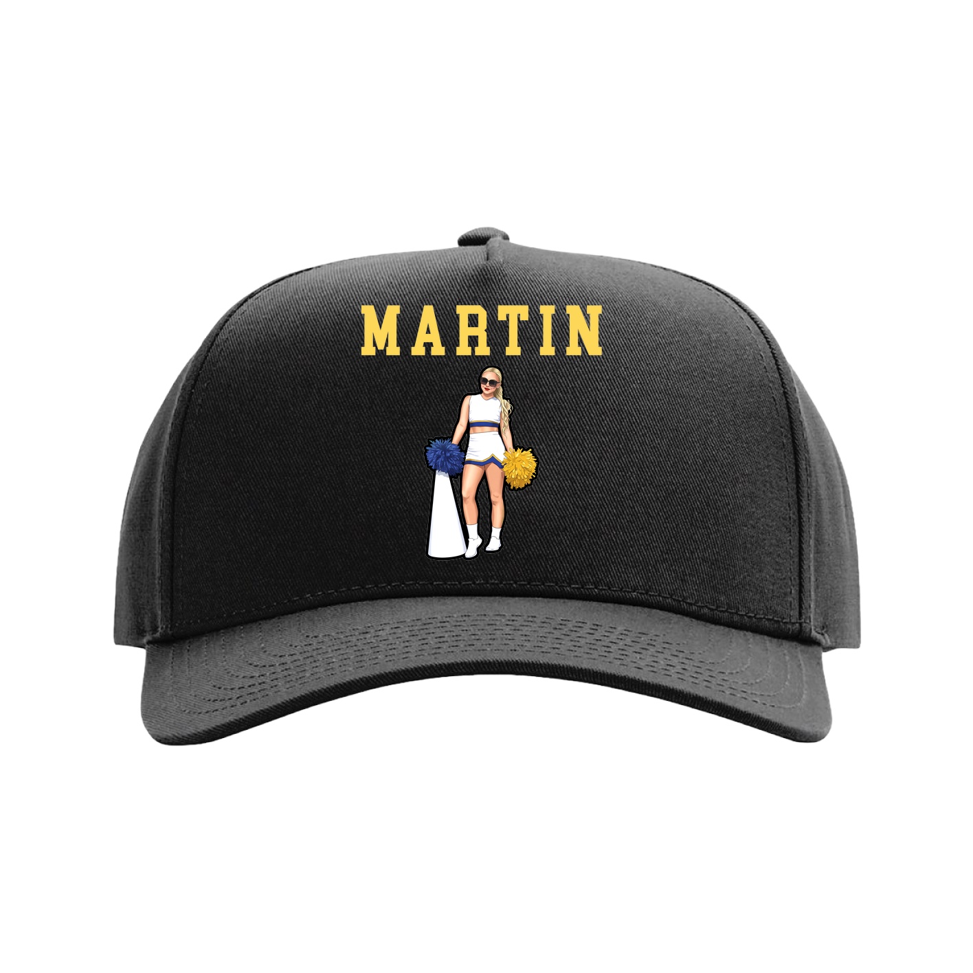 Full Fabric Five-Panel Champ Cap — Shirsey in Black