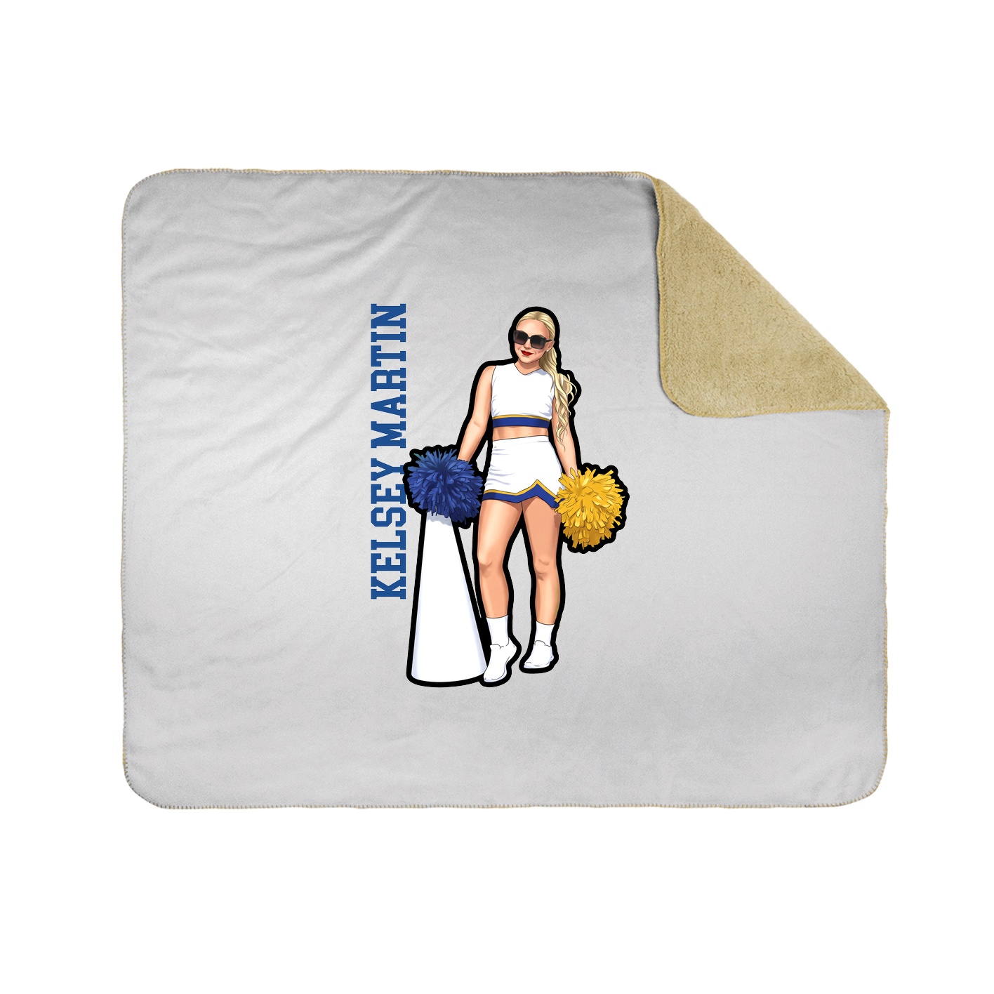 Throw Blanket — Name Vertical in White
