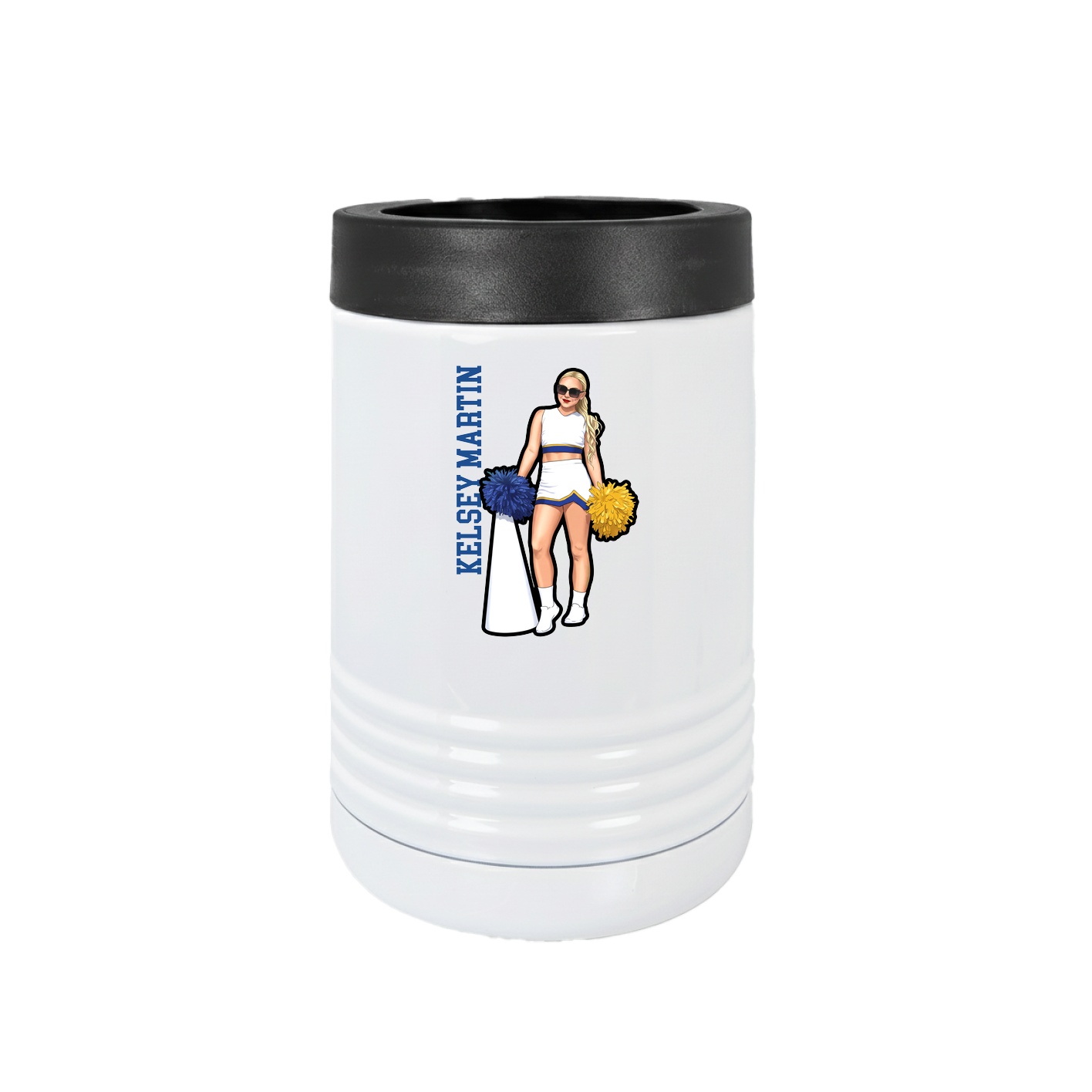Beverage Holder — Name Vertical in White