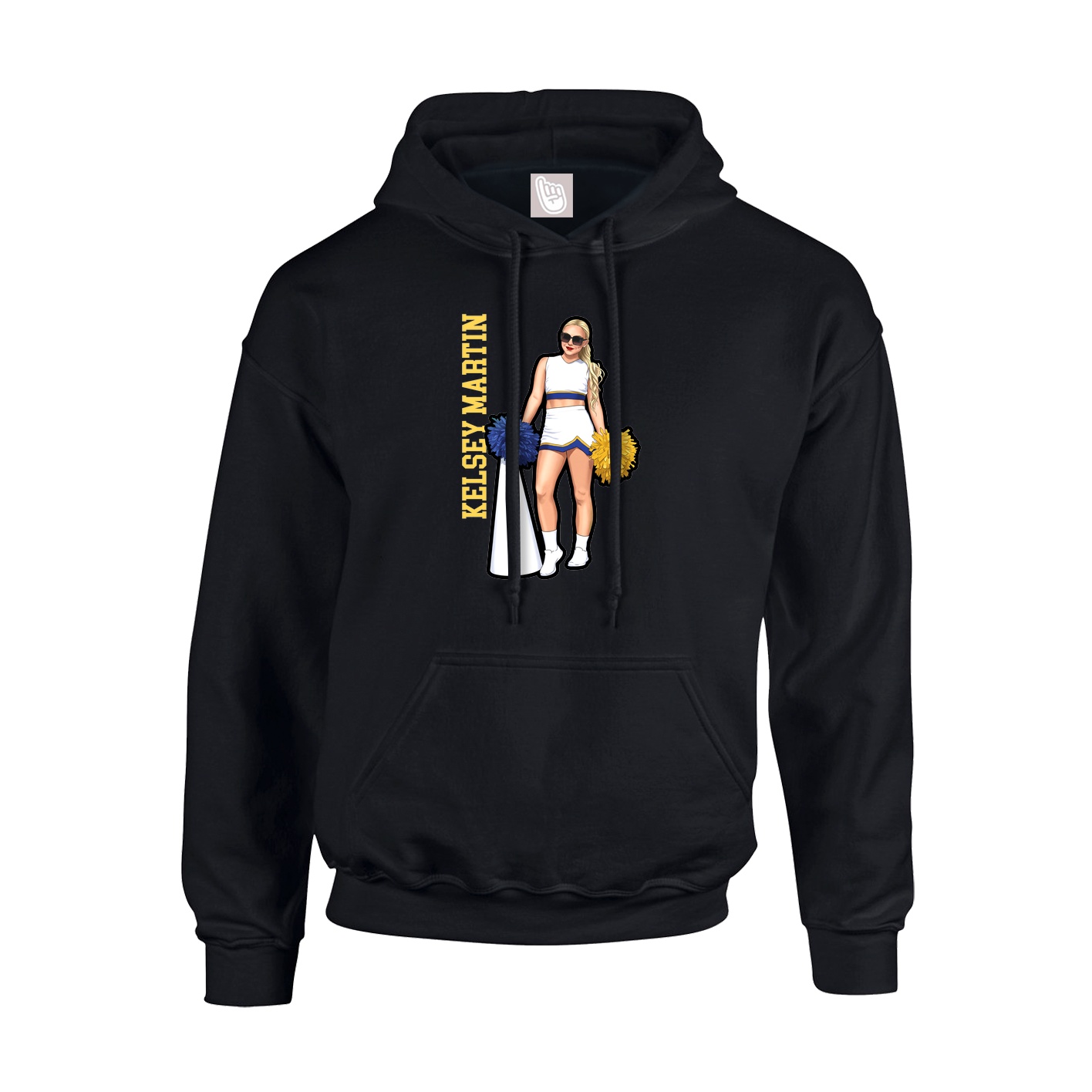 Youth Hoodie — Name Vertical in Black