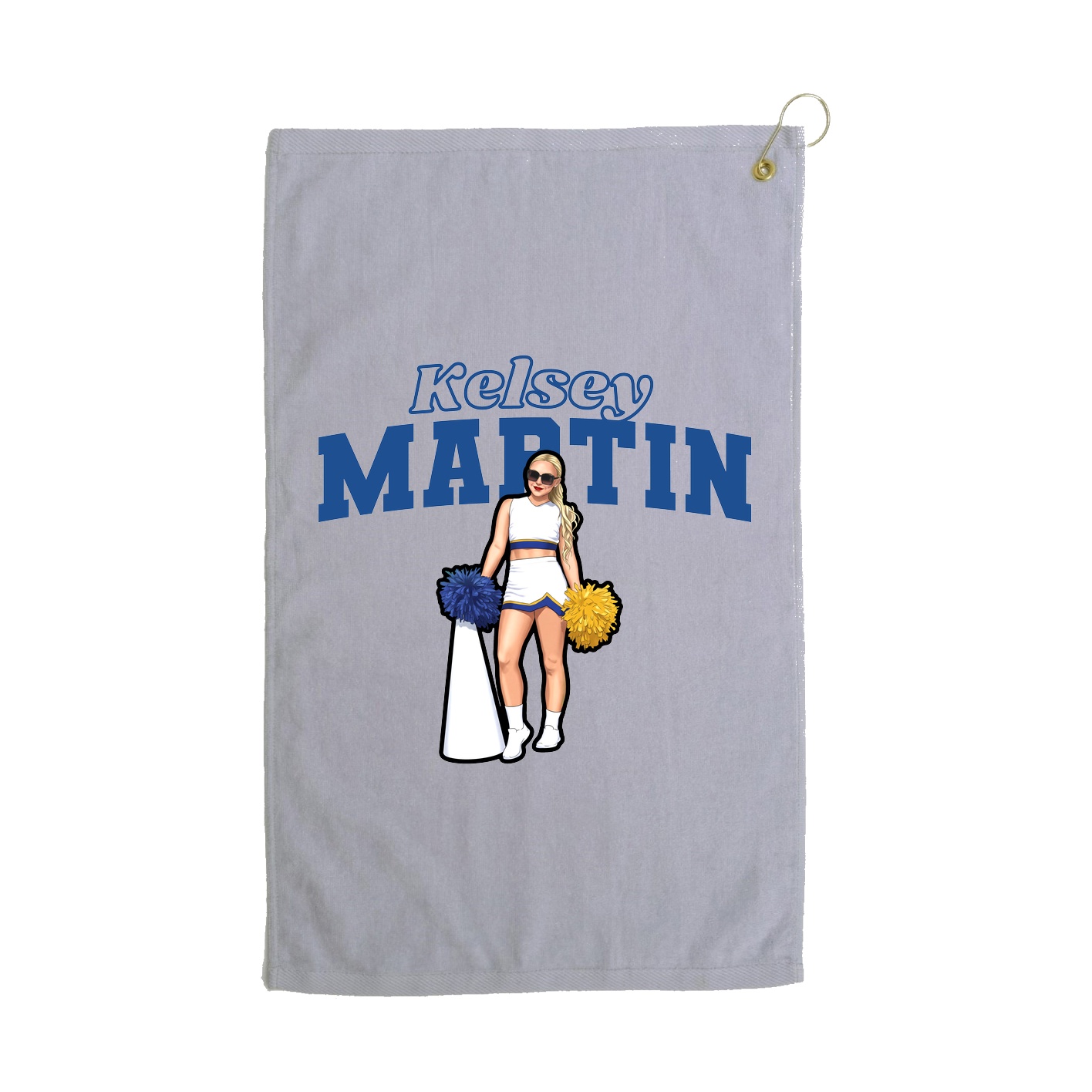 Golf Towel — Name Arch in Grey