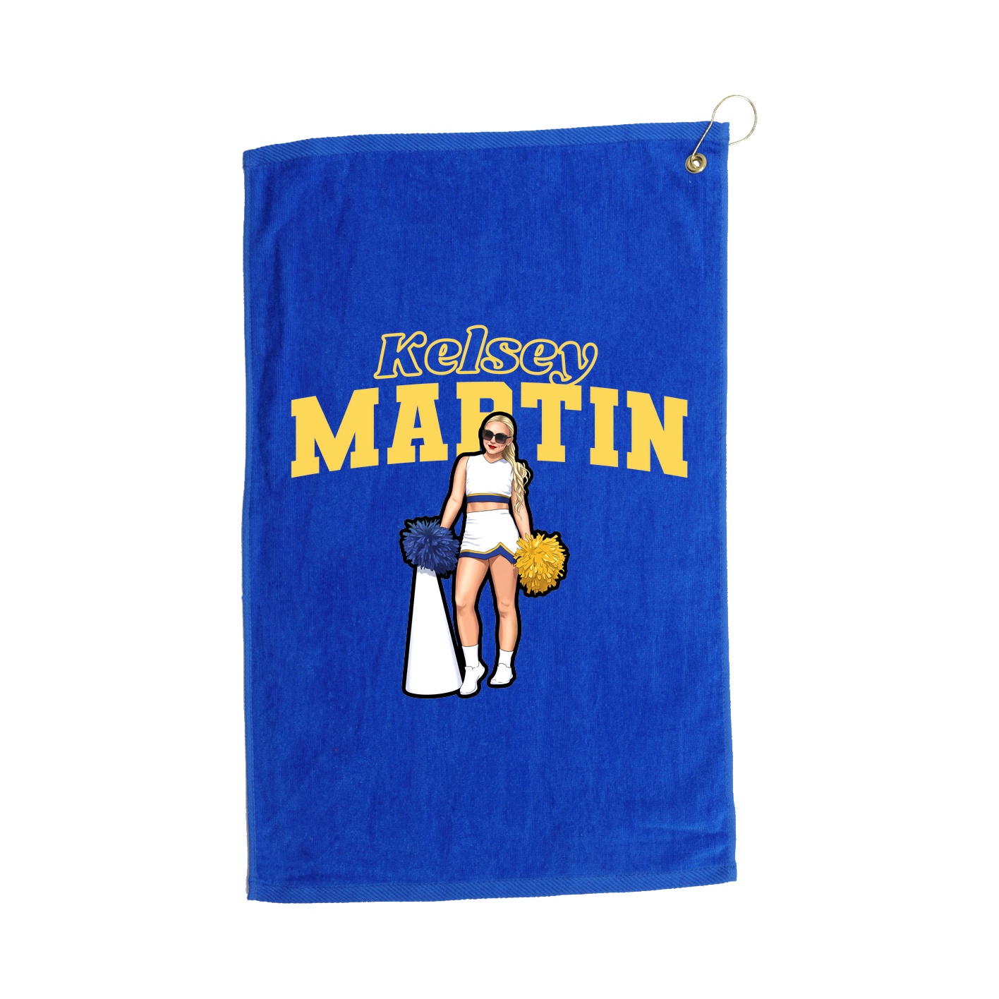 Golf Towel — Name Arch in Royal
