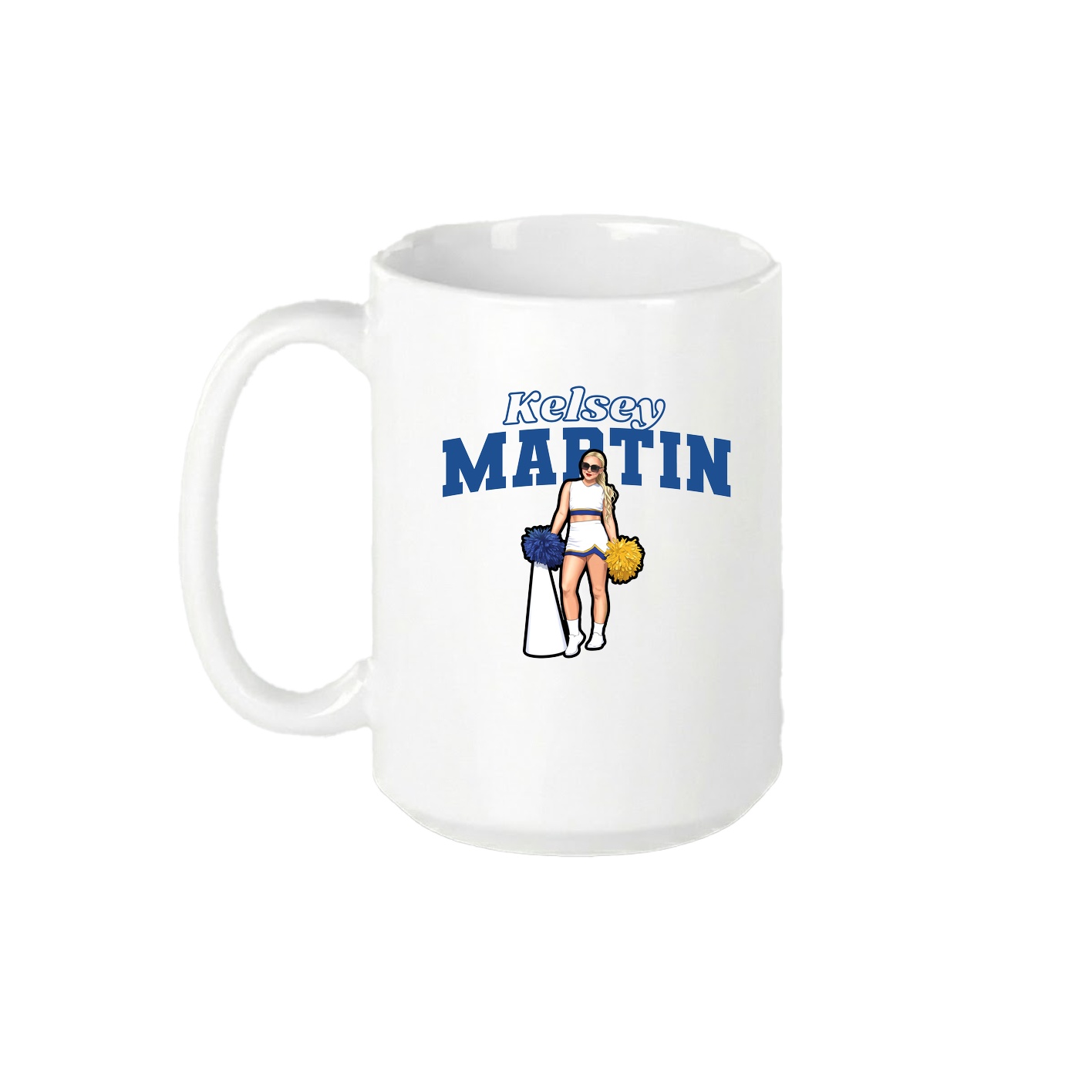 15oz Coffee Mug — Name Arch in White