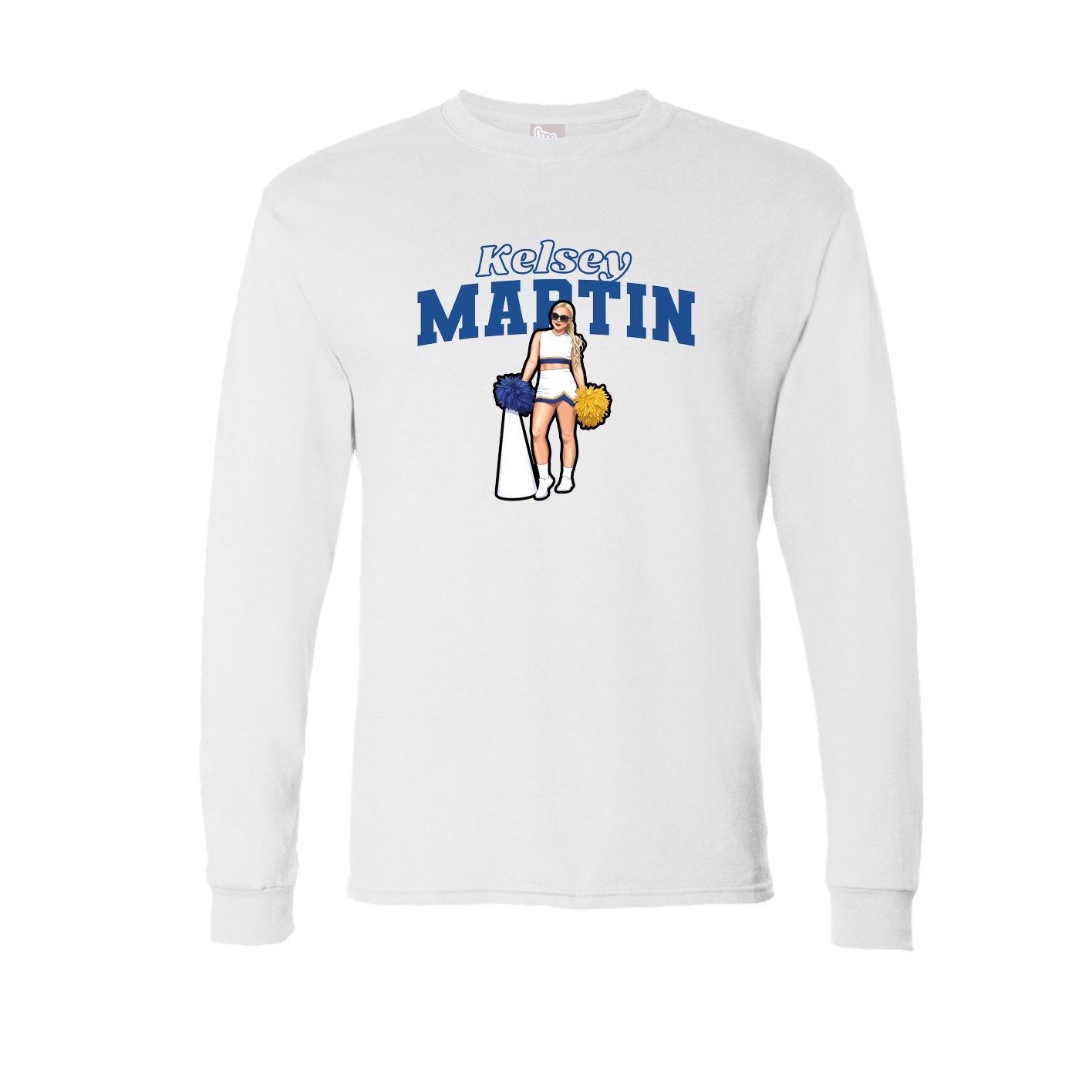 Long Sleeve Tee — Name Arch in White