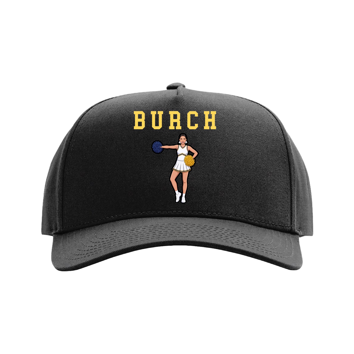 Full Fabric Five-Panel Champ Cap — Shirsey in Black
