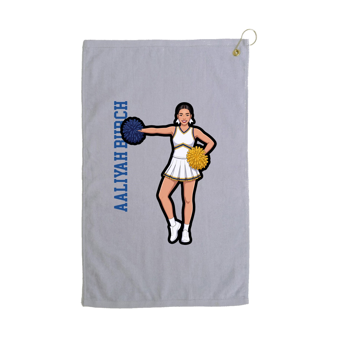 Golf Towel — Name Vertical in Grey