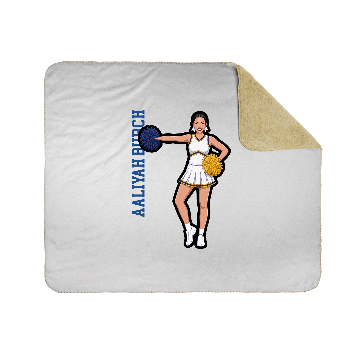 Throw Blanket — Name Vertical in White