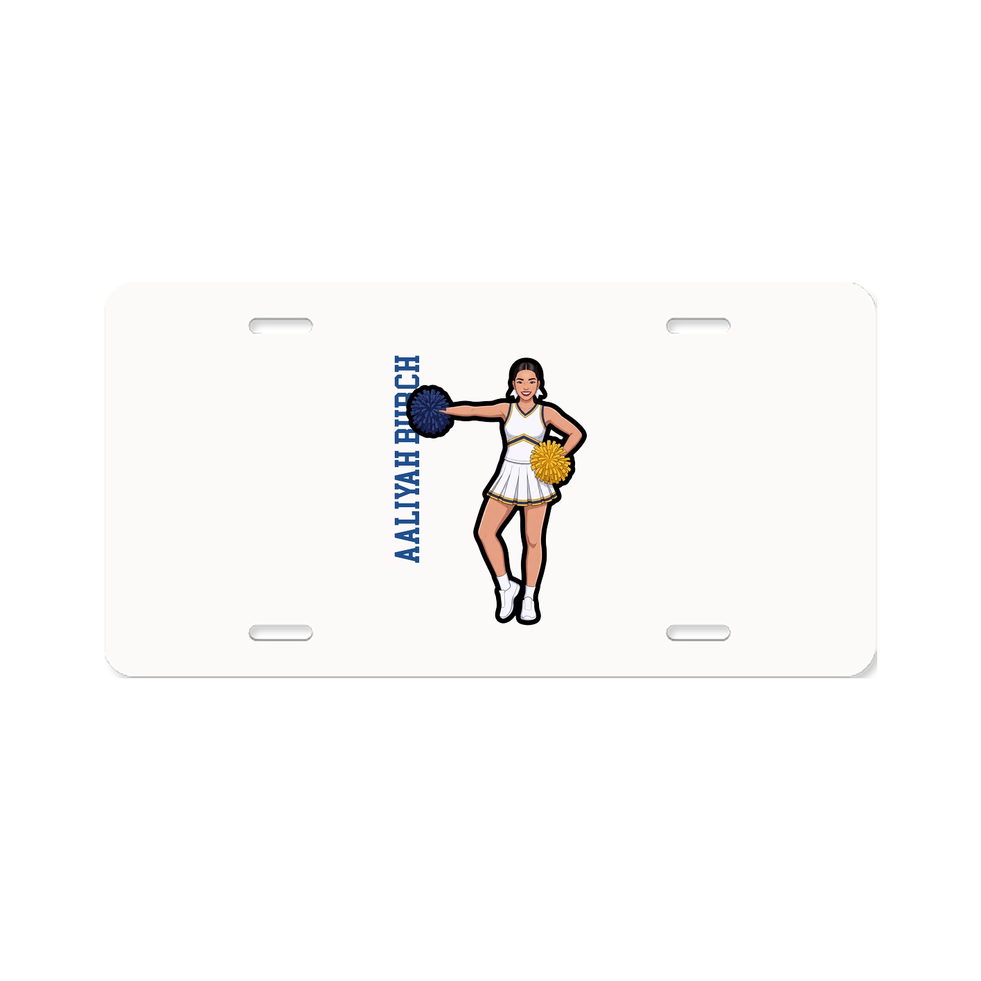 License Plate — Name Vertical in Classic