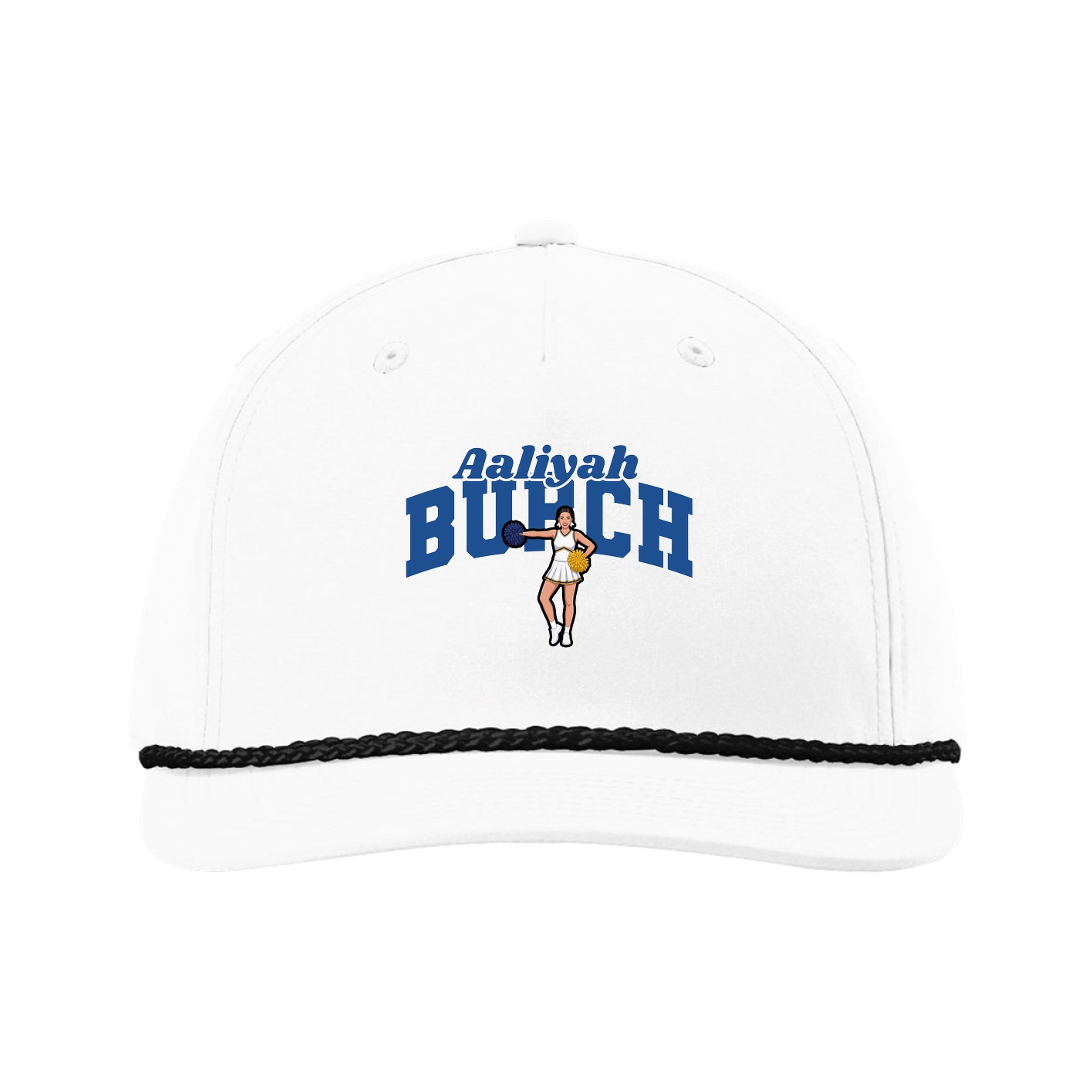 Five-Panel Classic Rope Cap — Signature Arch in White