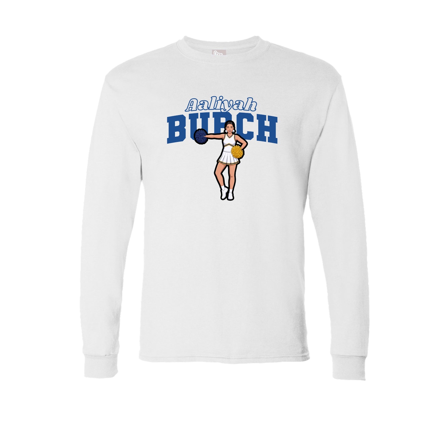 Long Sleeve Tee — Name Arch in White
