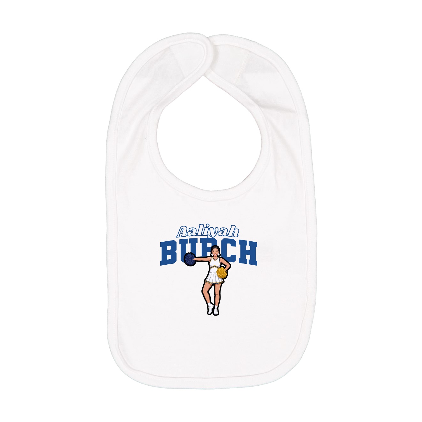 Infant Bib — Name Arch in White