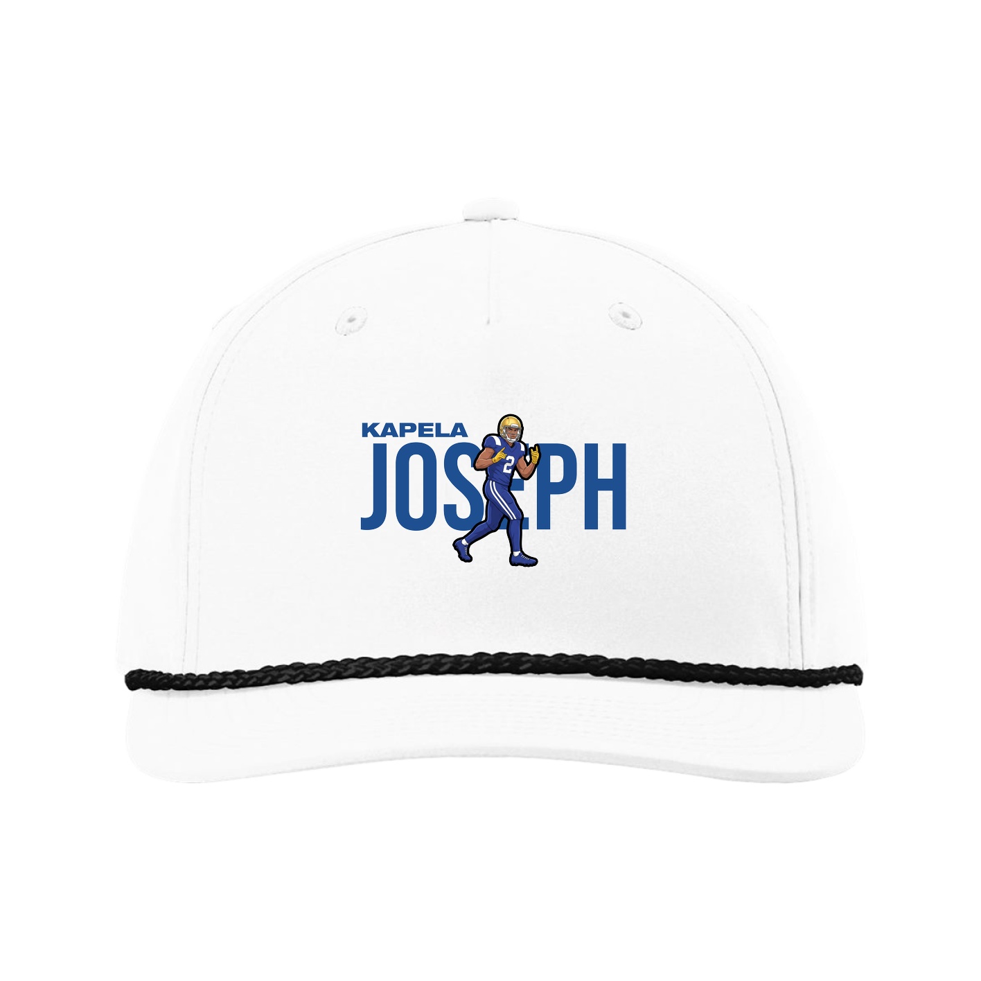 Five-Panel Classic Rope Cap — Player Name in White