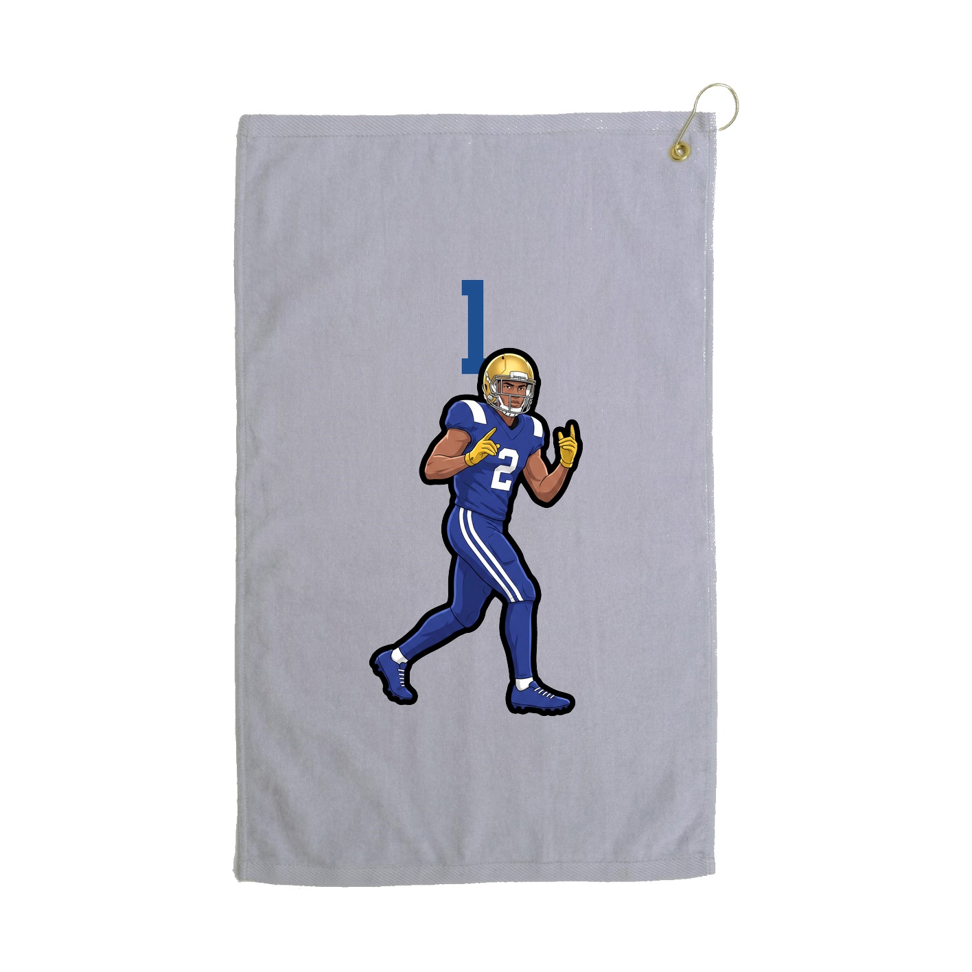 Golf Towel — Number Top in Grey