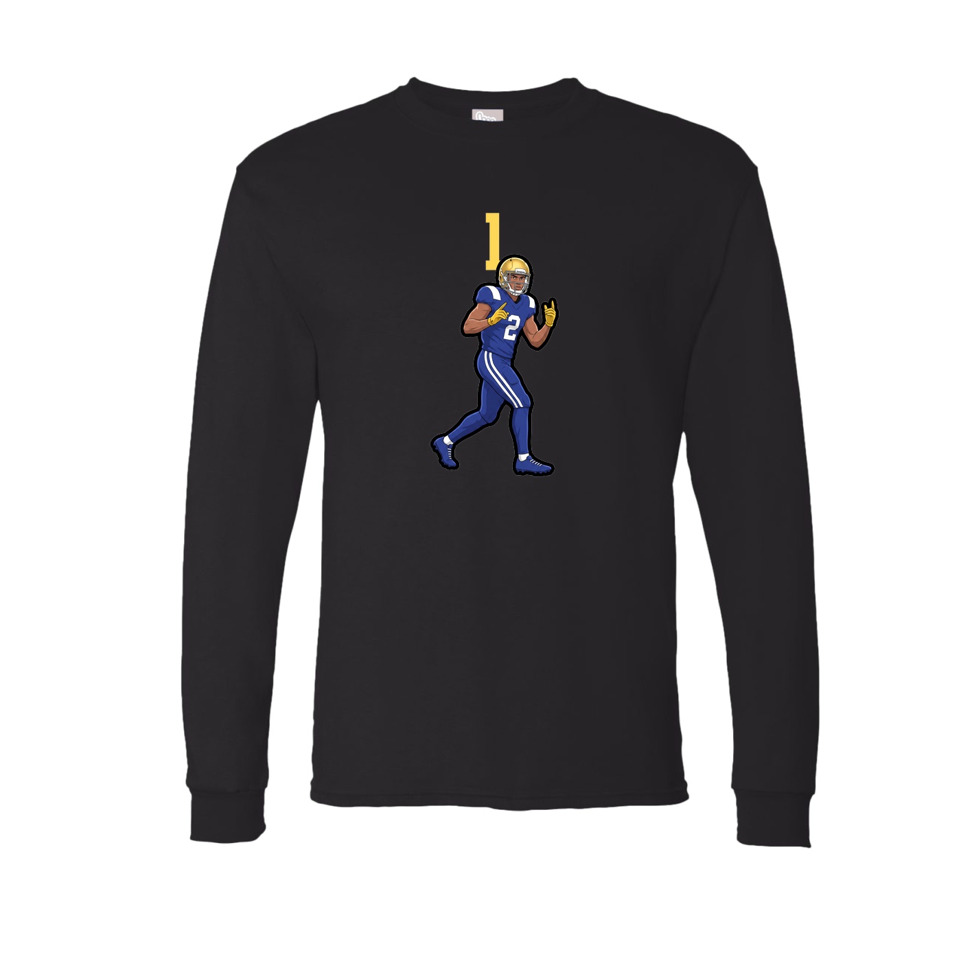Long Sleeve Tee — Number Top in Black