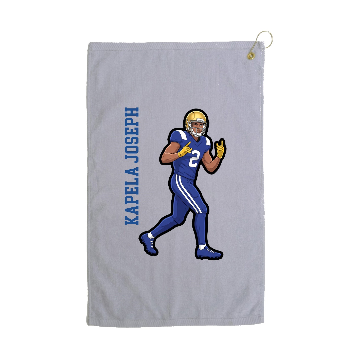 Golf Towel — Name Vertical in Grey