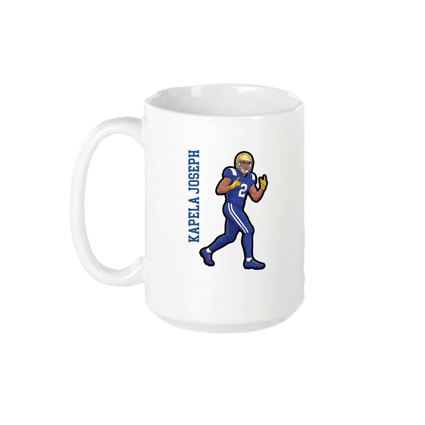 15oz Coffee Mug — Name Vertical in White