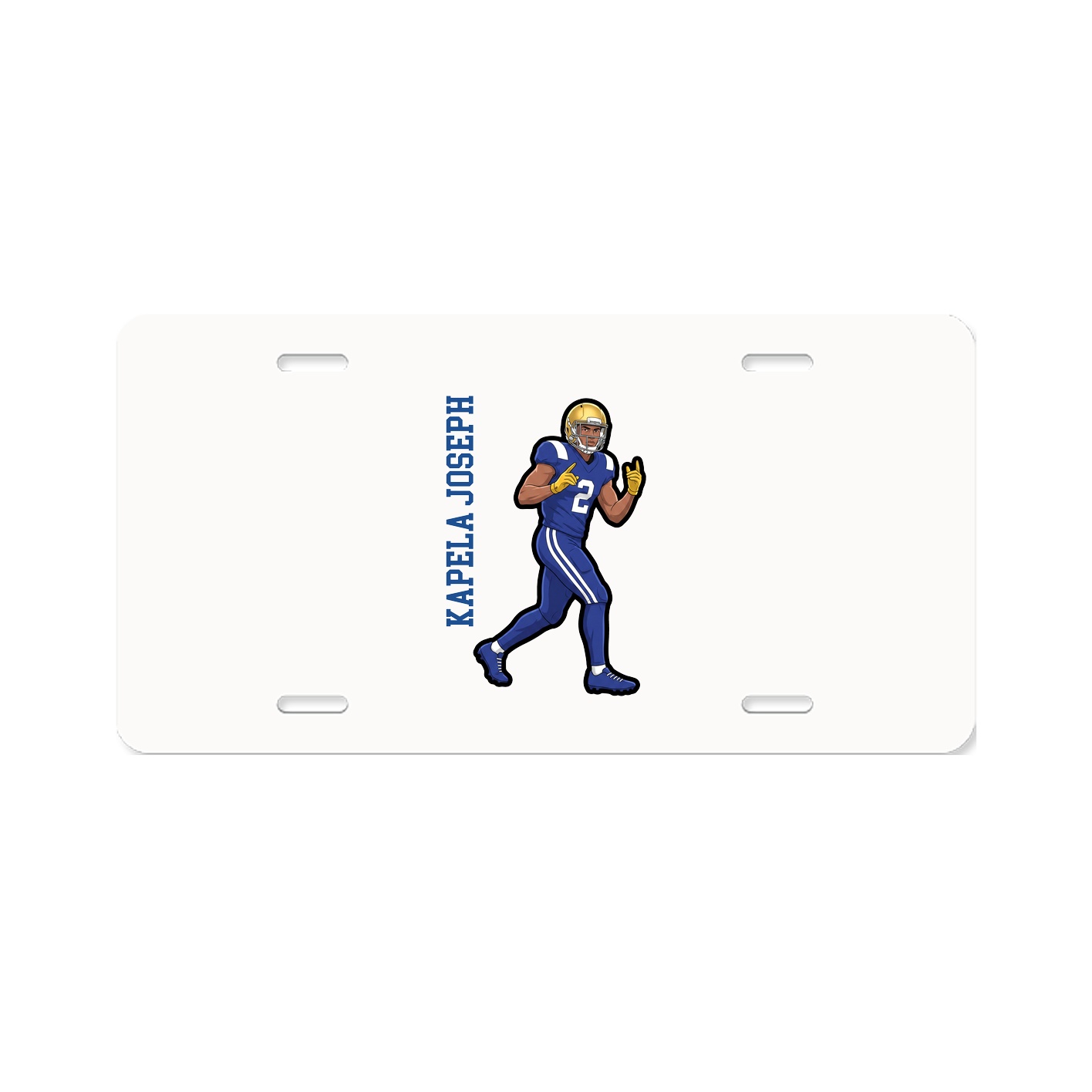 License Plate — Name Vertical in Classic