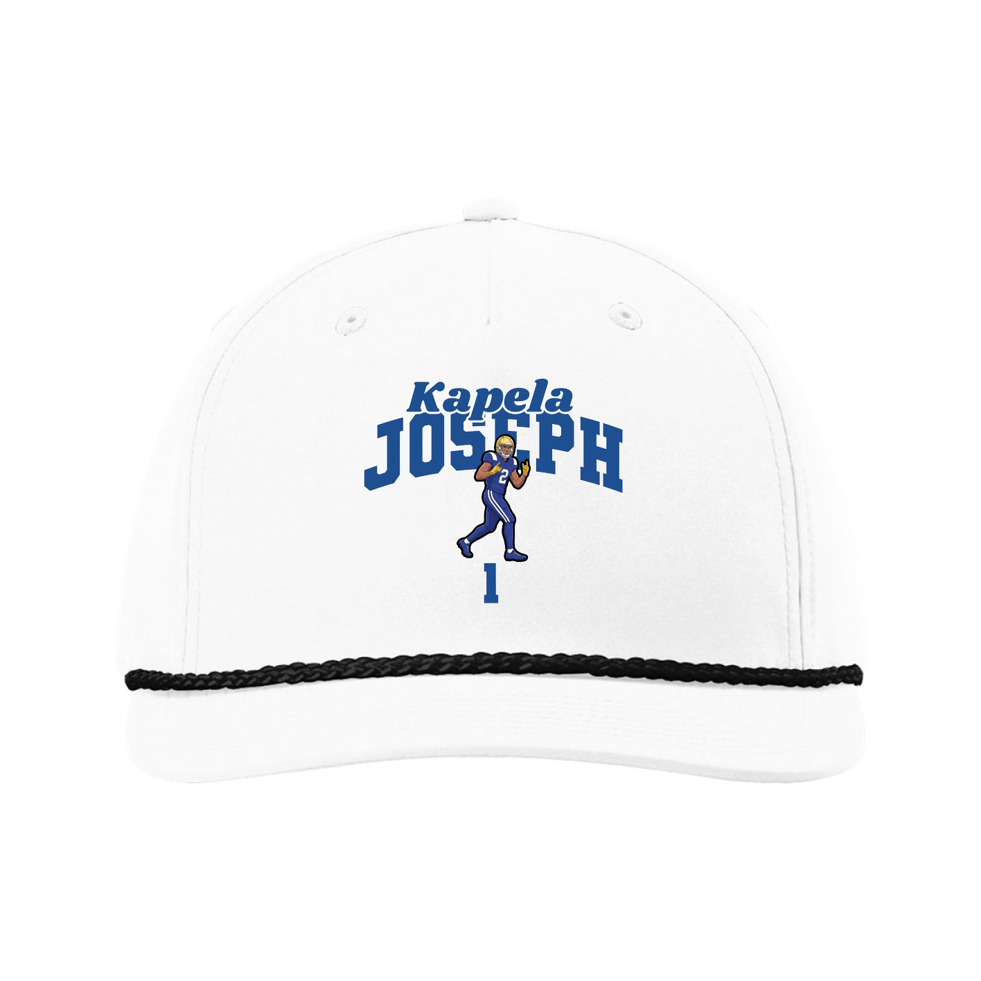 Five-Panel Classic Rope Cap — Signature Arch in White