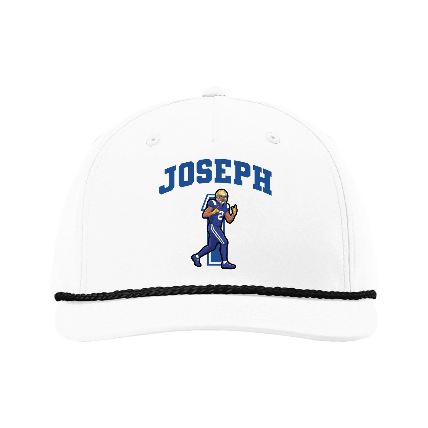 Five-Panel Classic Rope Cap — Number in White