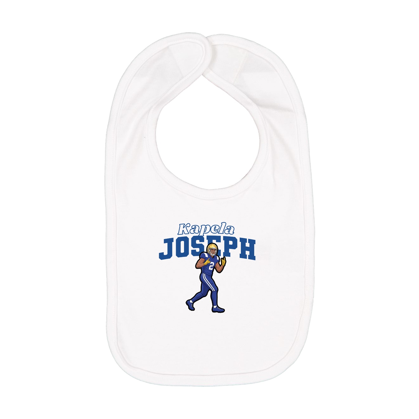 Infant Bib — Name Arch in White