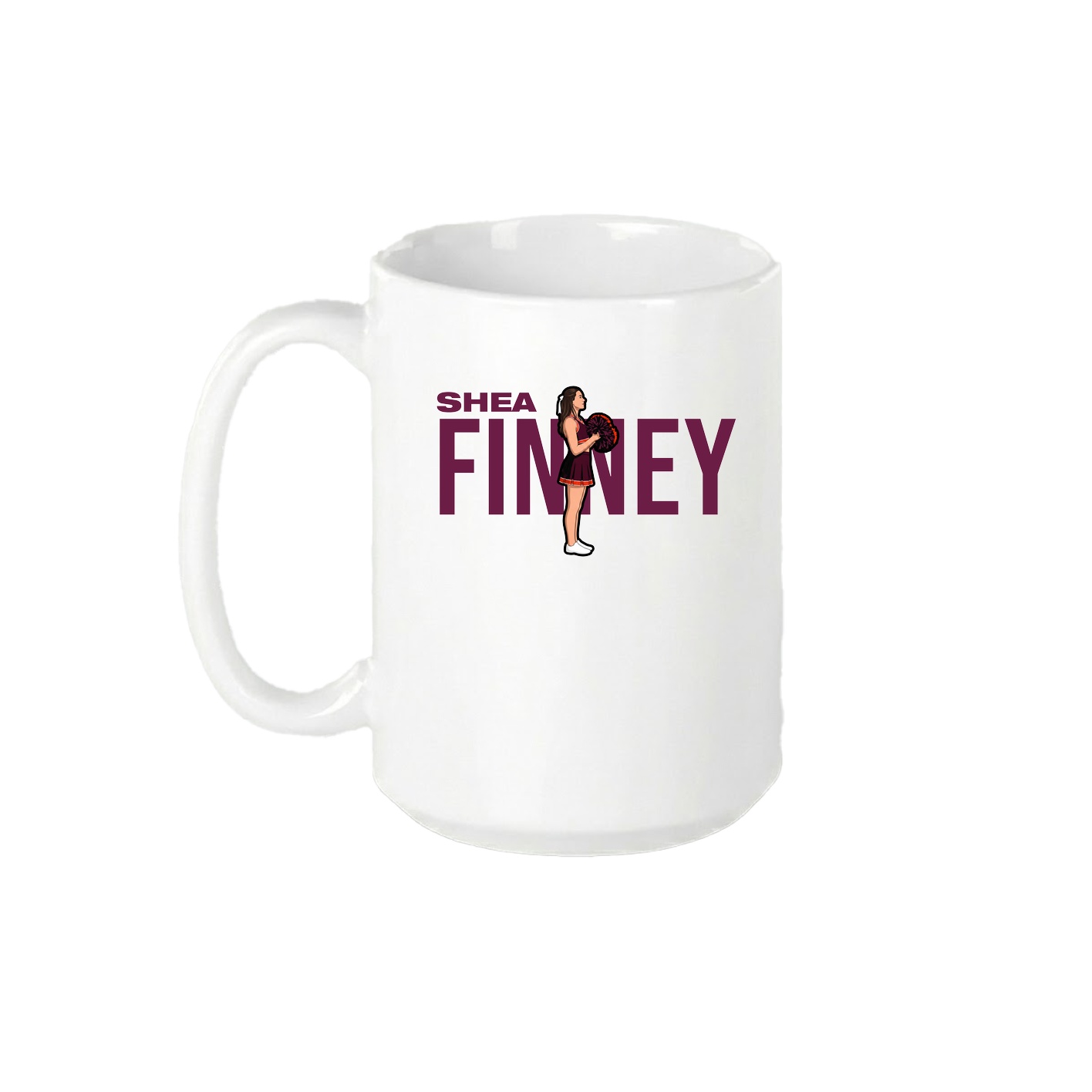 15oz Coffee Mug — Player Name in White