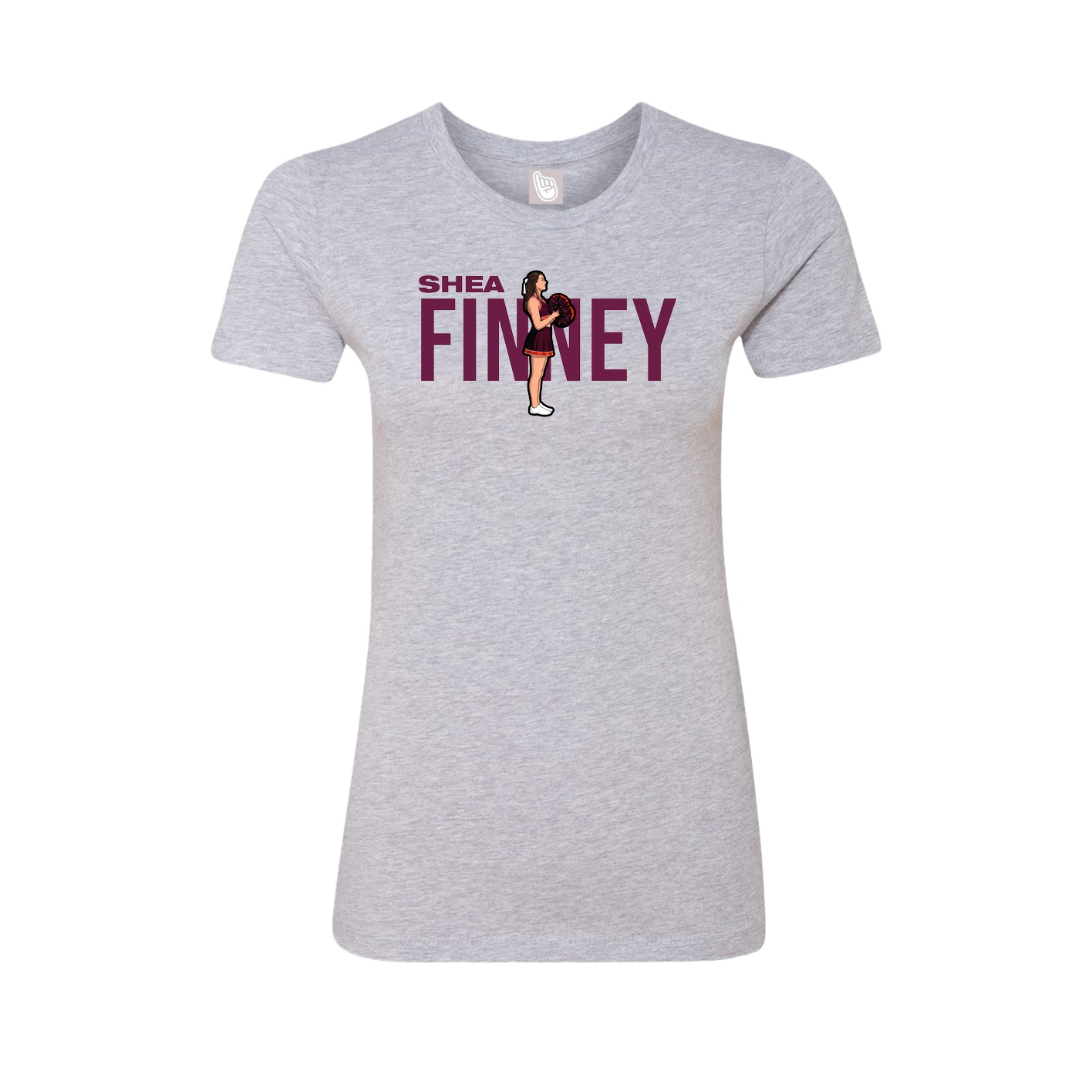 Fitted Women's Tee — Player Name in Grey