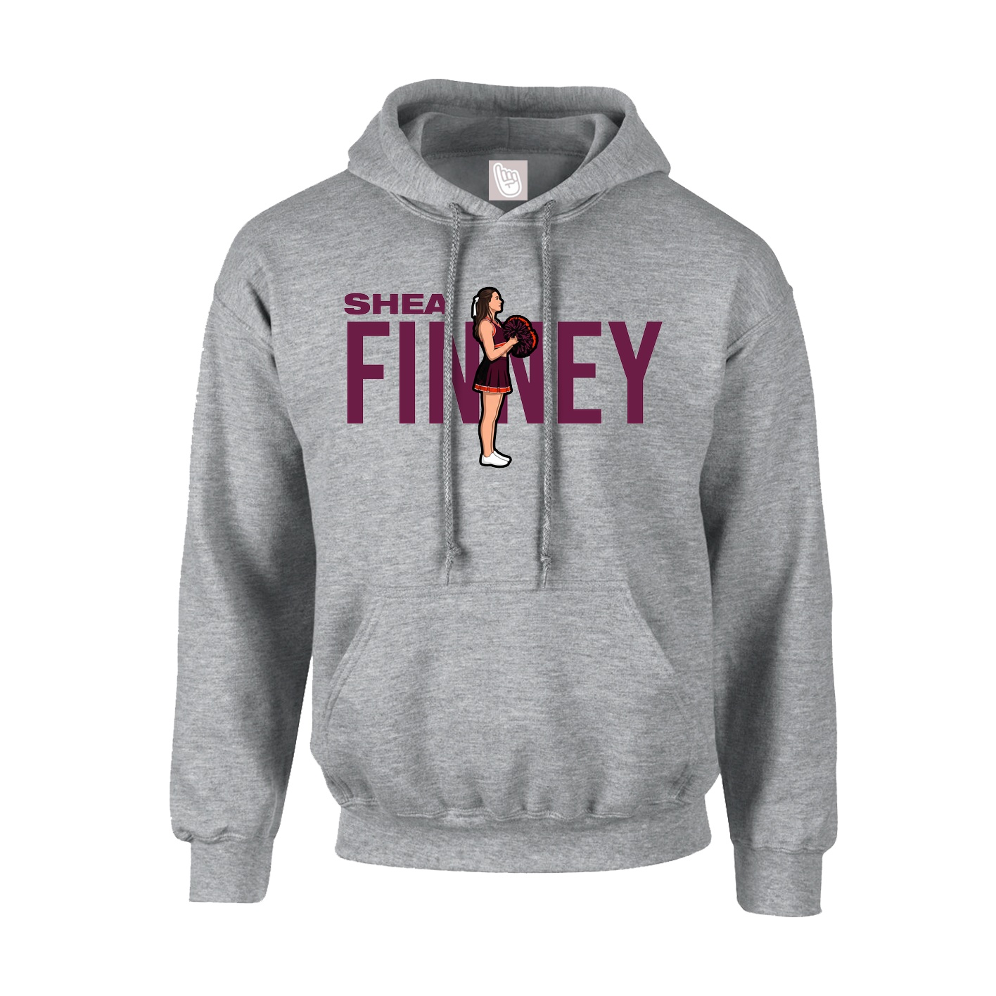 Hoodie — Player Name in Grey