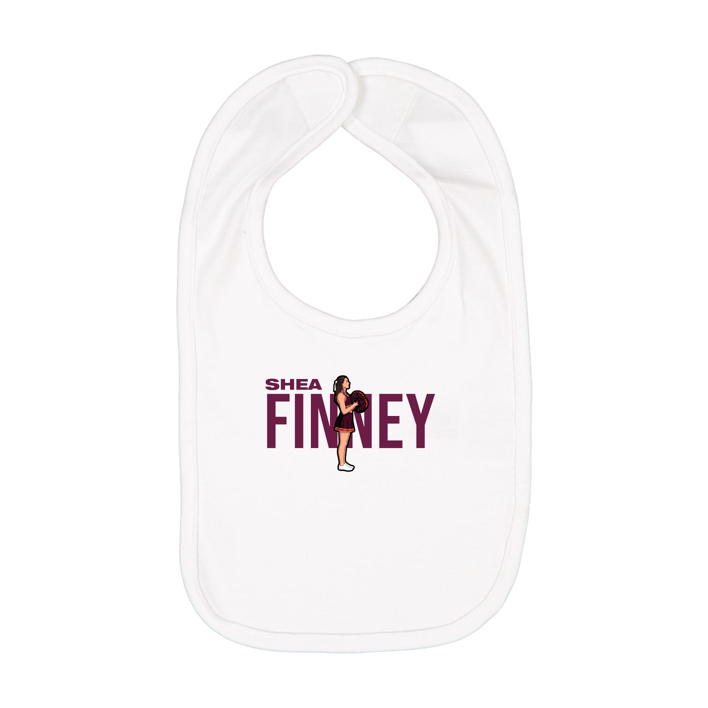 Infant Bib — Player Name in White